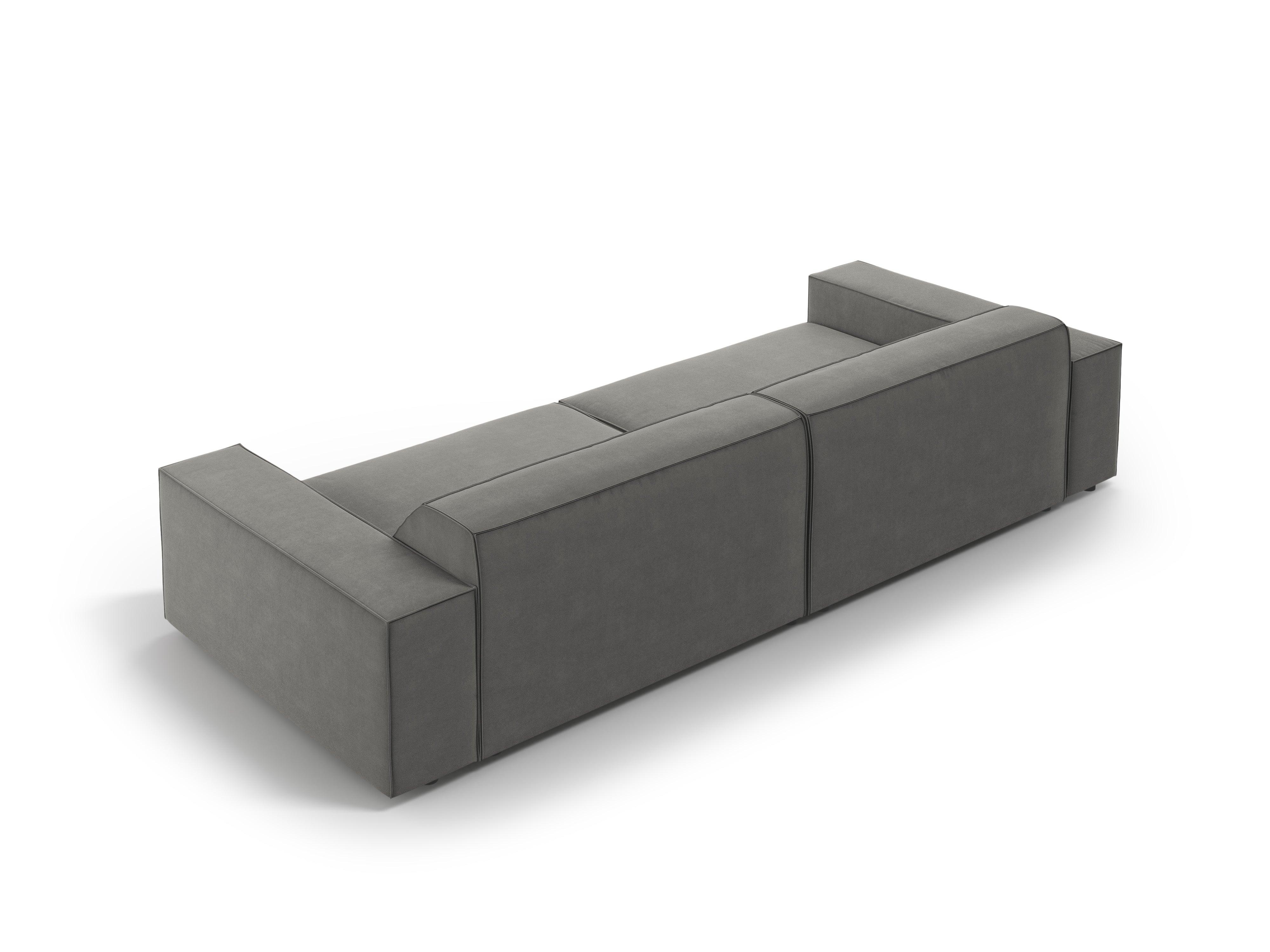 Sofa aksamitna 4-osobowa JODIE jasnoszary Micadoni    Eye on Design