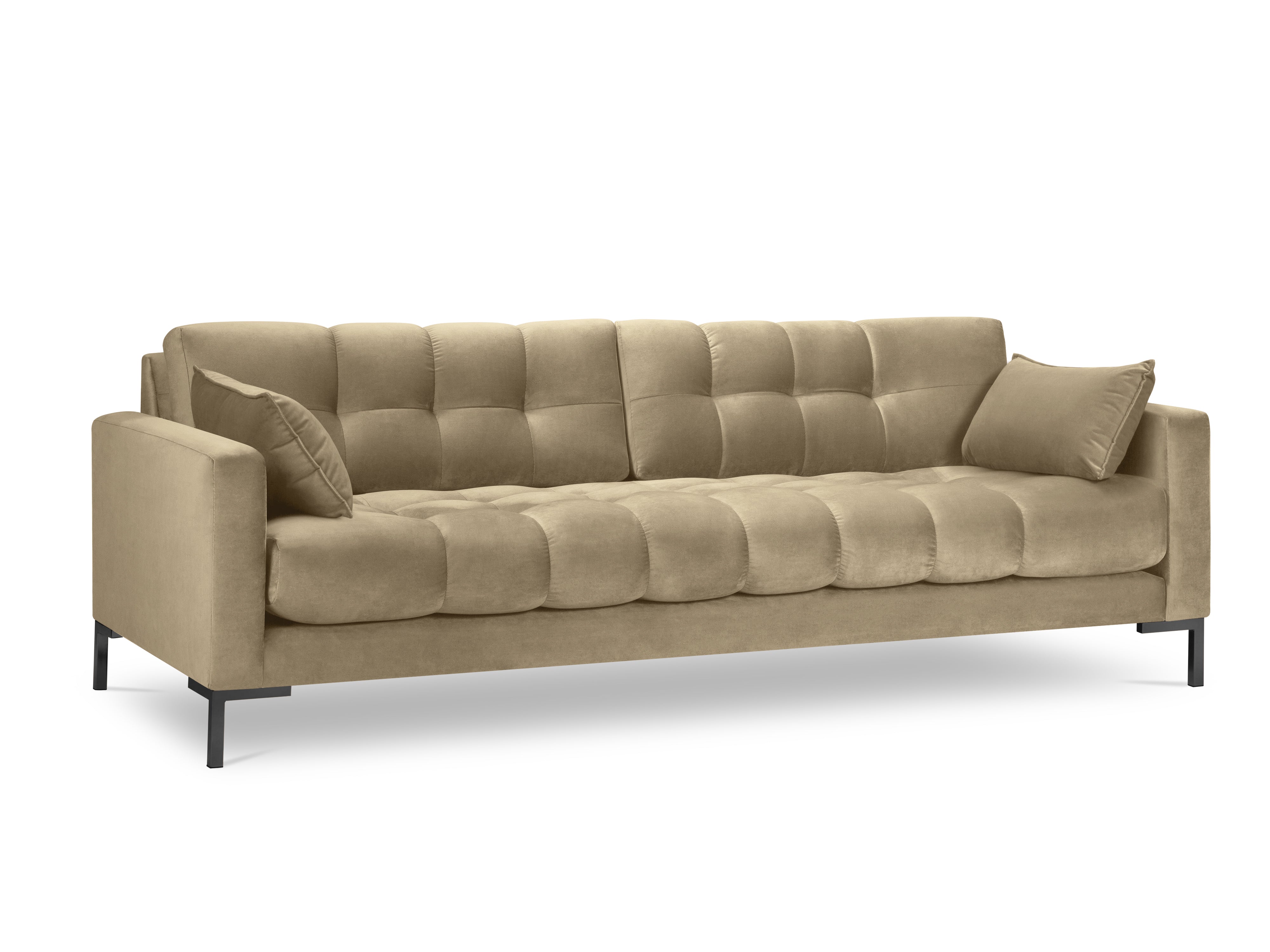 Velvet 4-person beige sofa