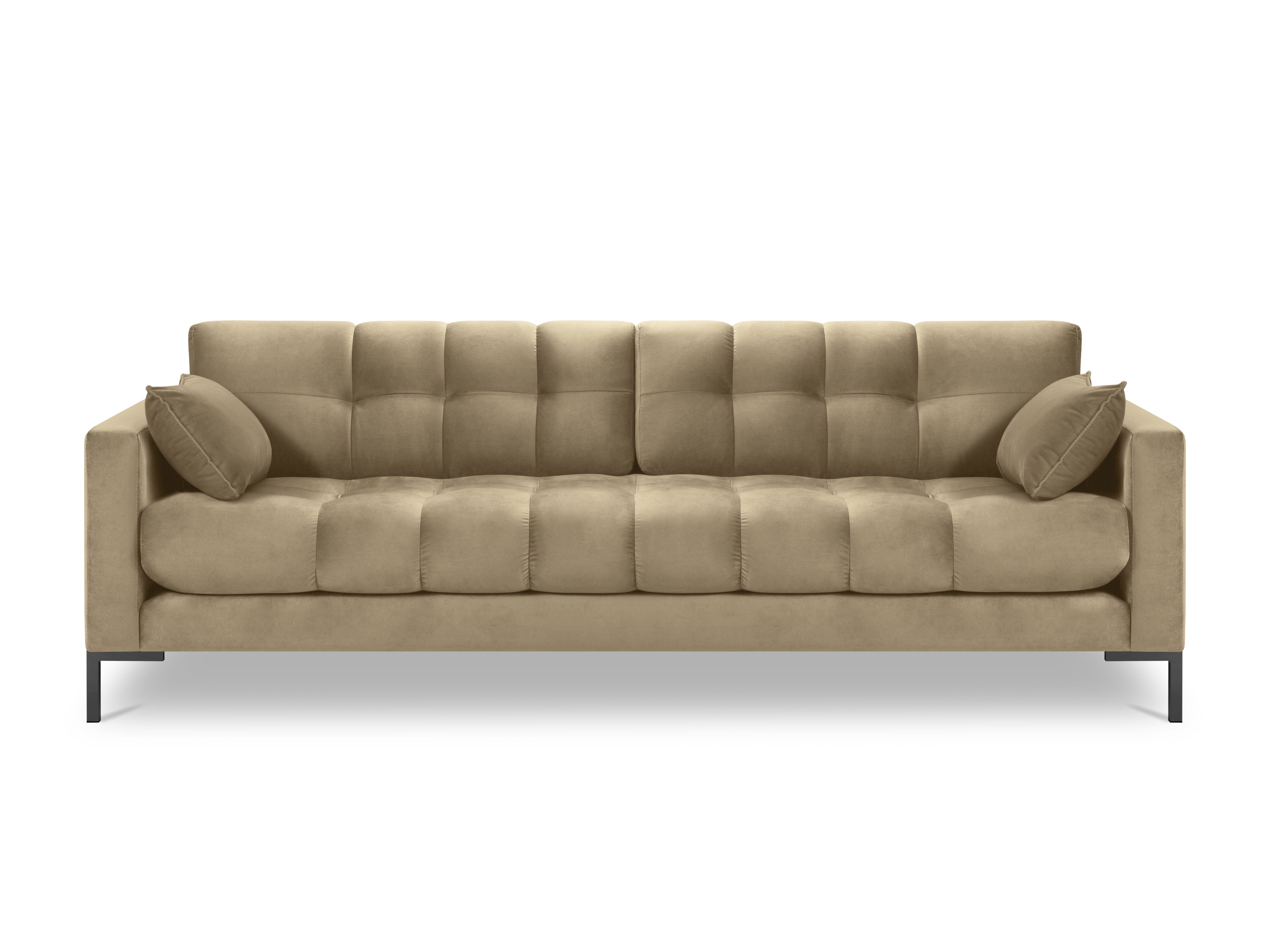 Beige velvet sofa