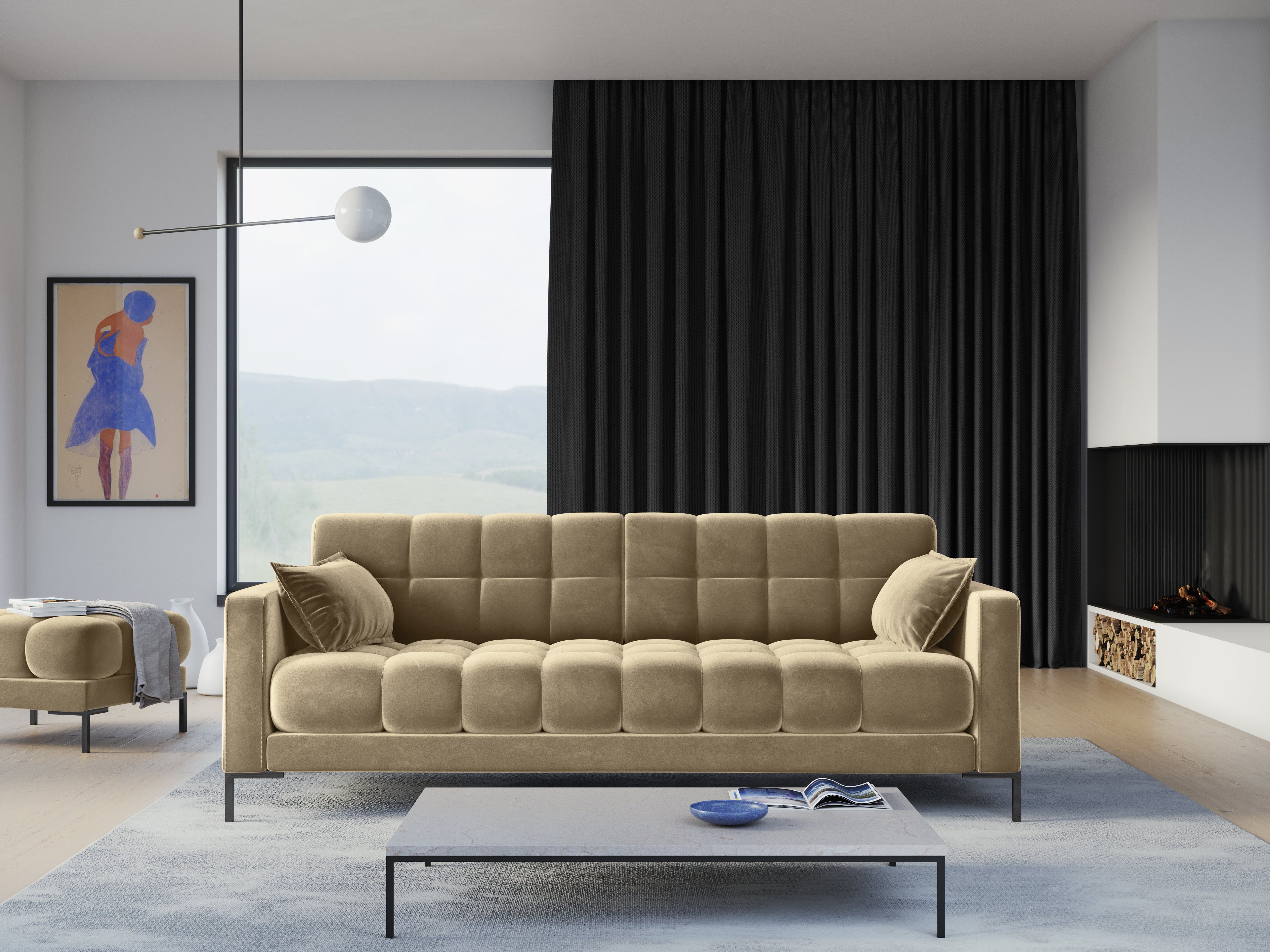 modern beige sofa