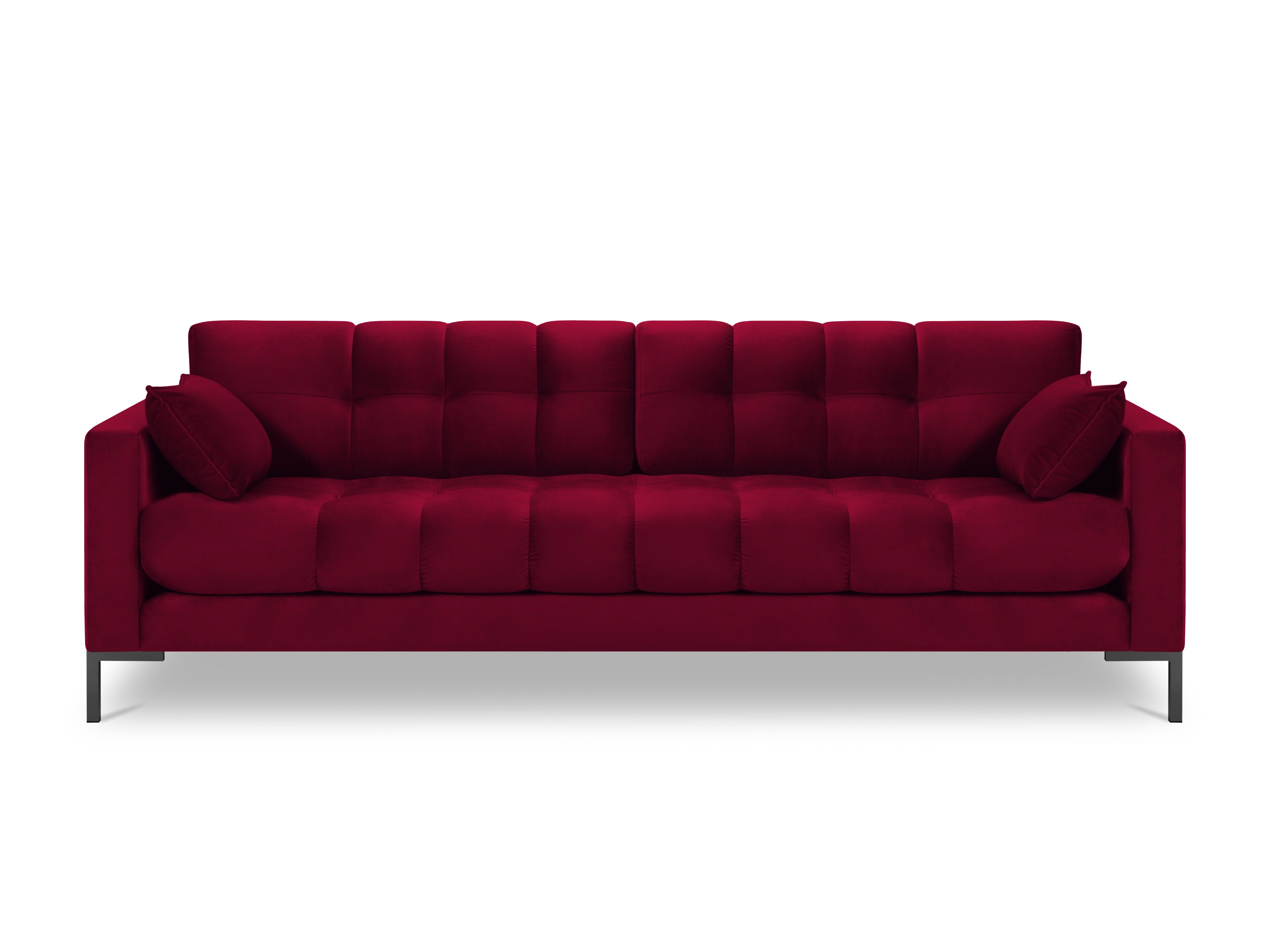red quilted sofa