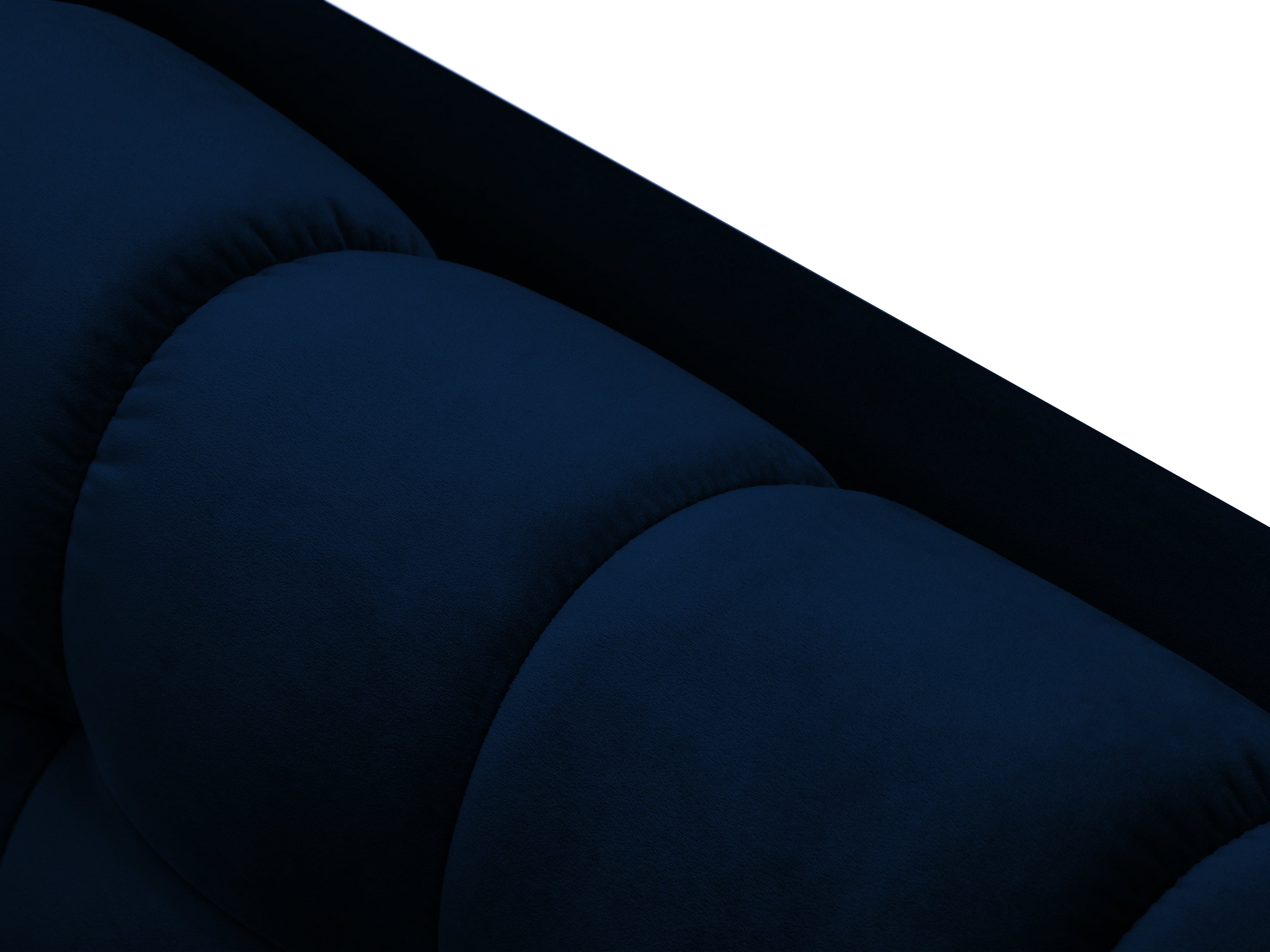 velvety blue sofa backrest