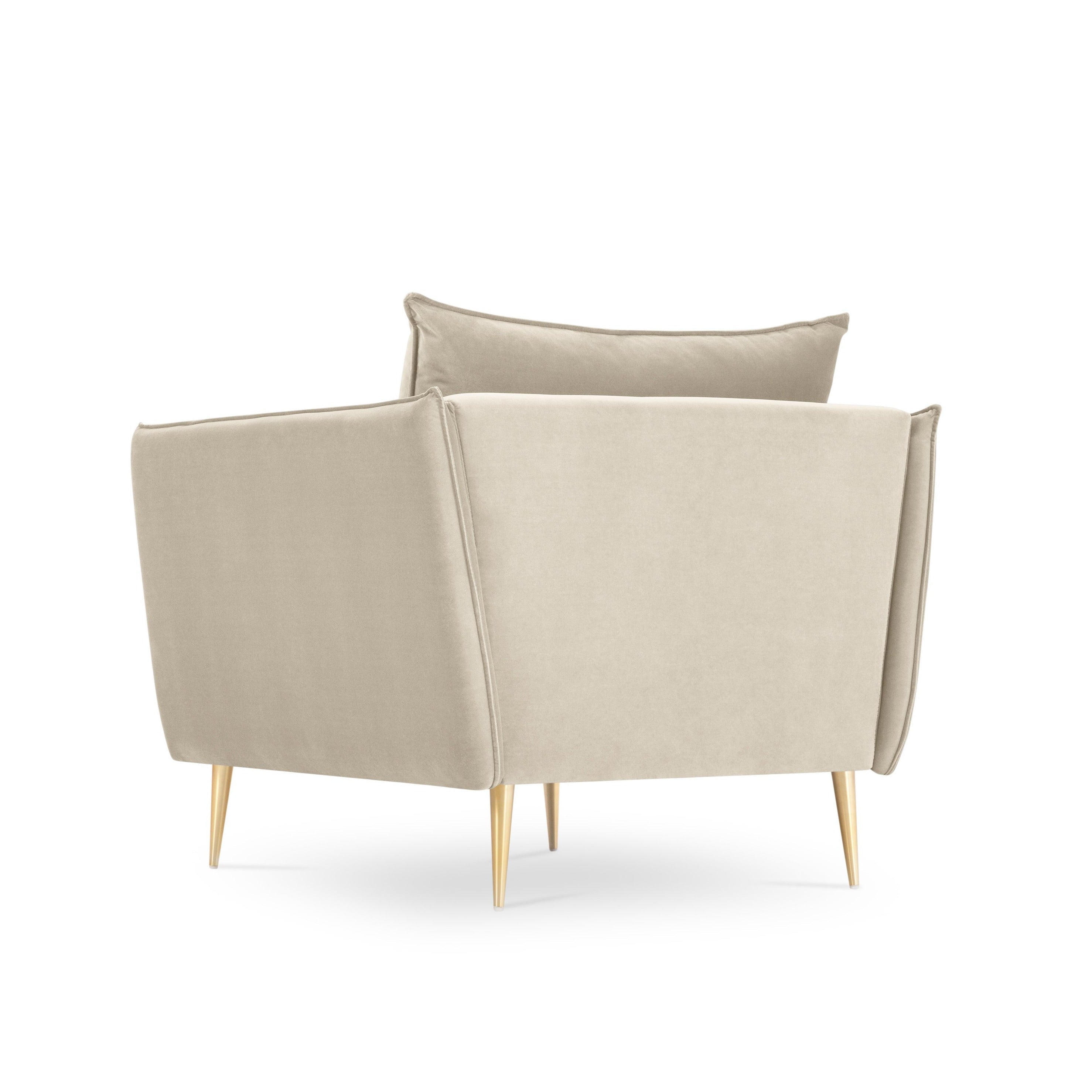 beige armchair with a wide seat
