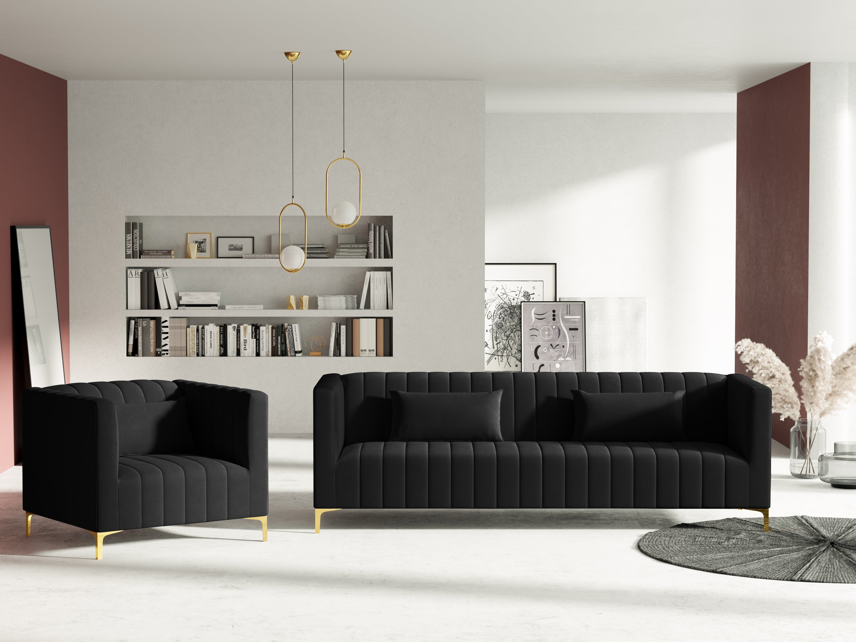 black glamor -style armchair