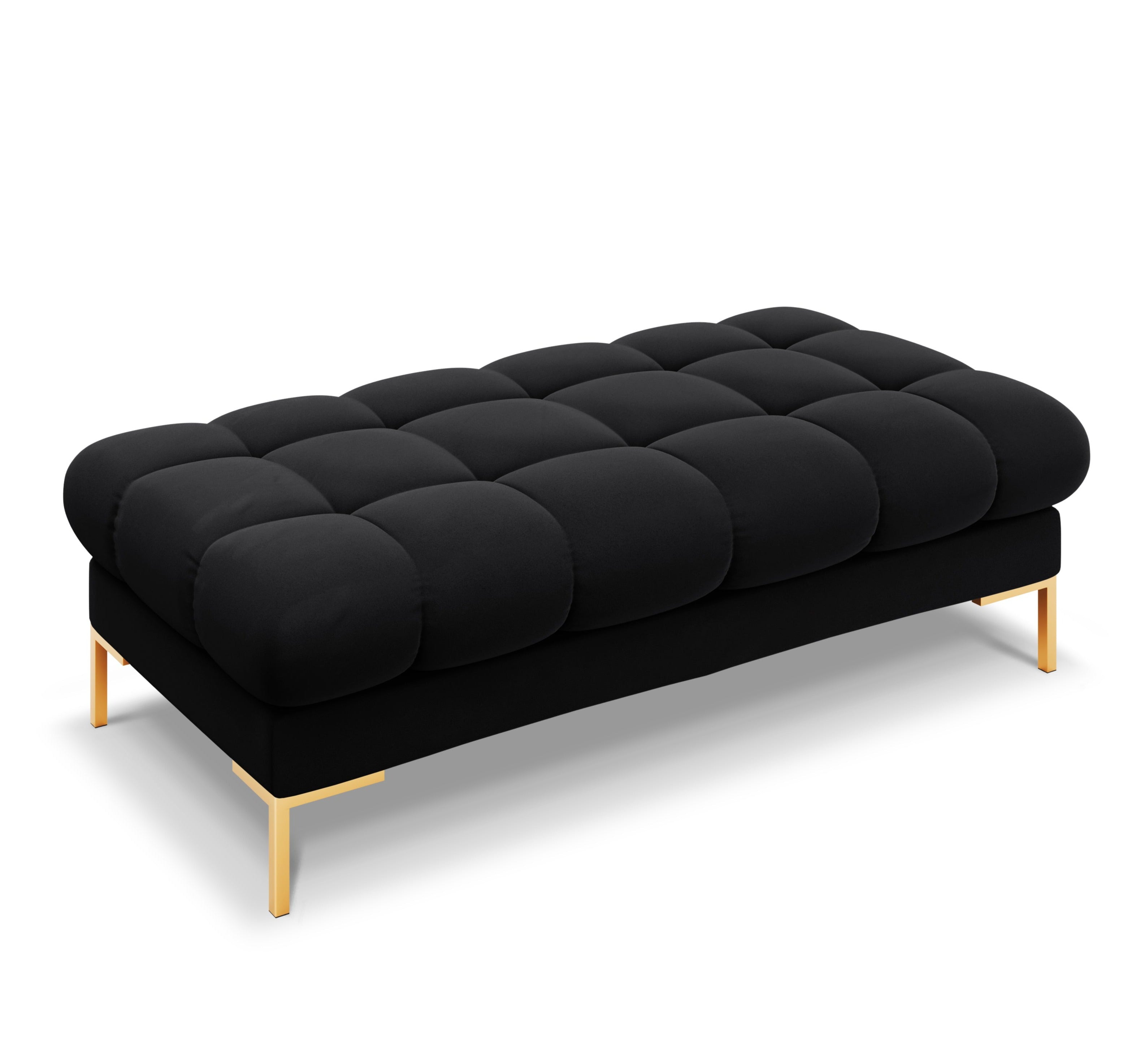 Black bench with a golden base