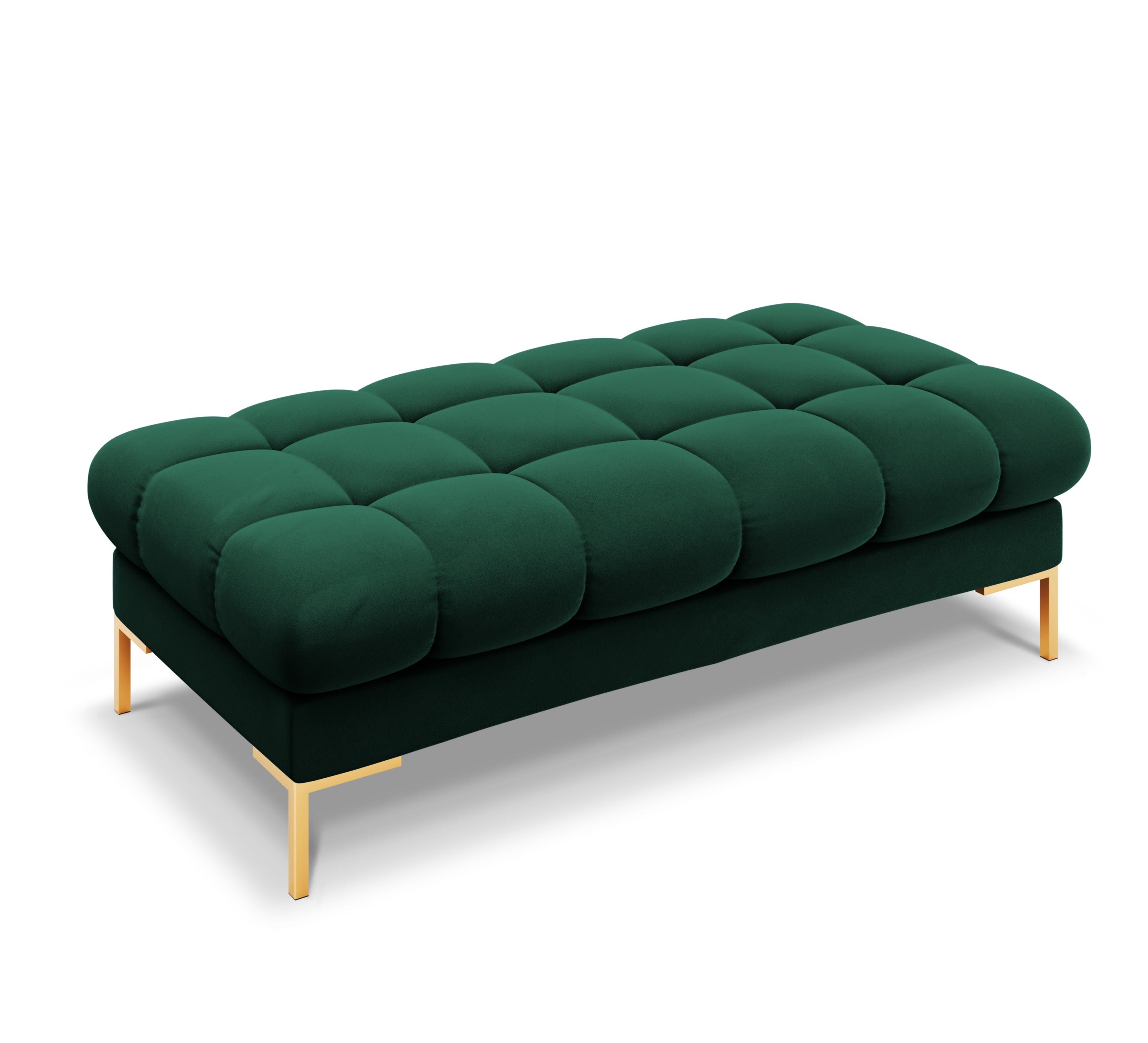 Green bench with a golden base