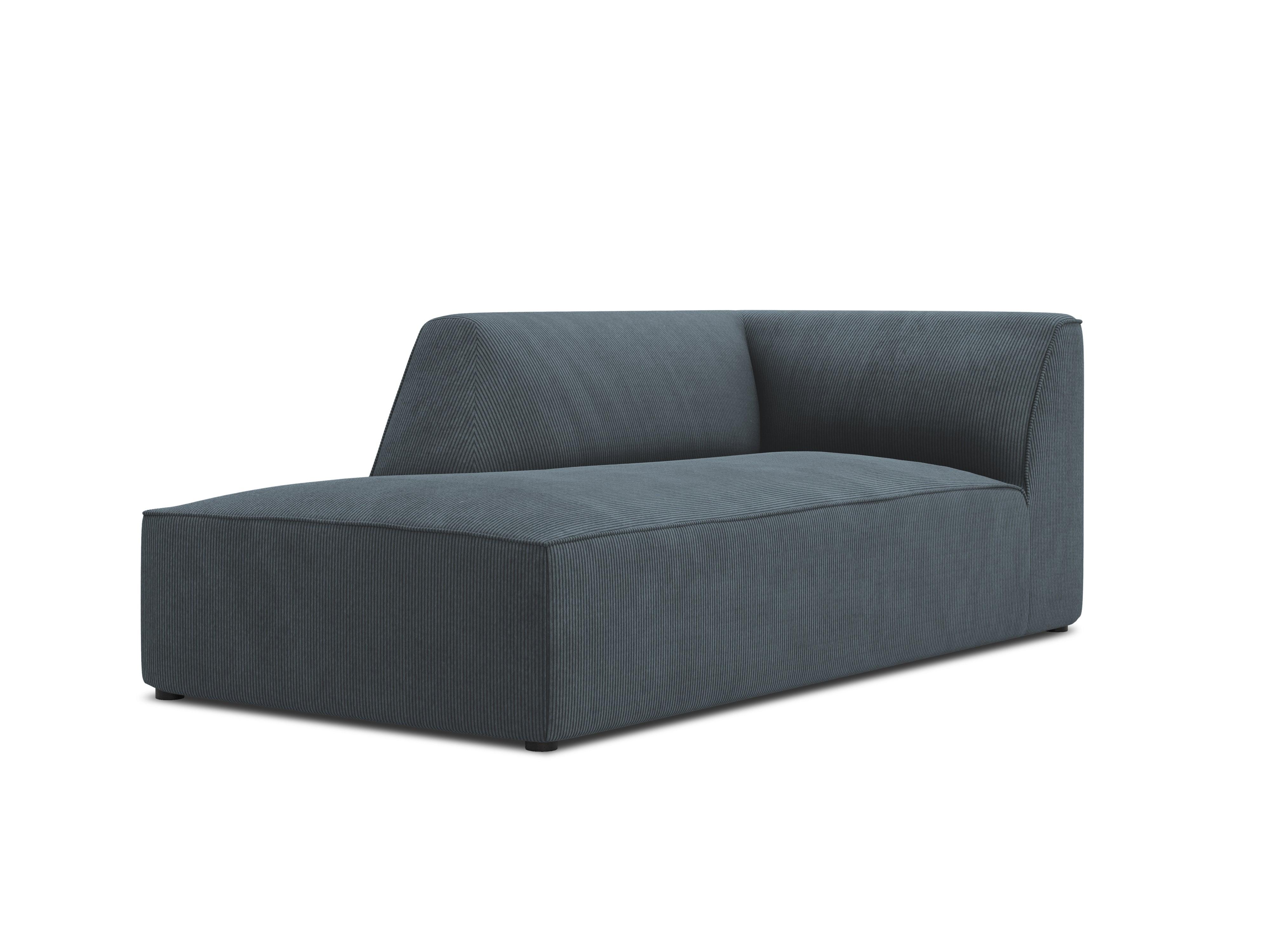 Szezlong sztruksowy lewostronny RUBY niebieski Micadoni    Eye on Design