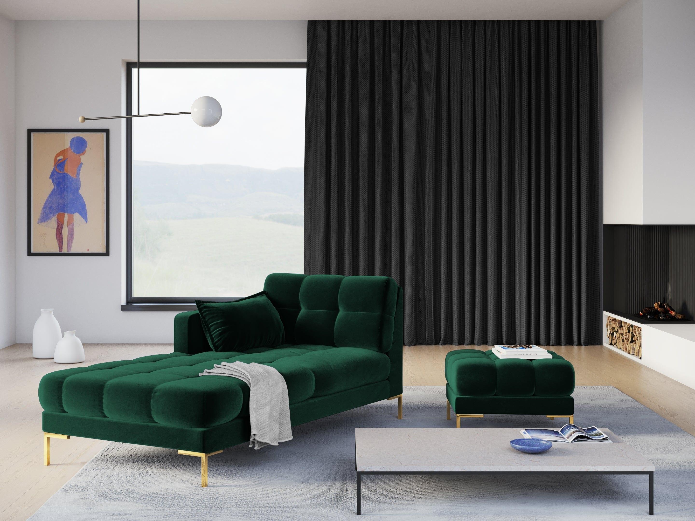 Modern velvet left -hand chaise