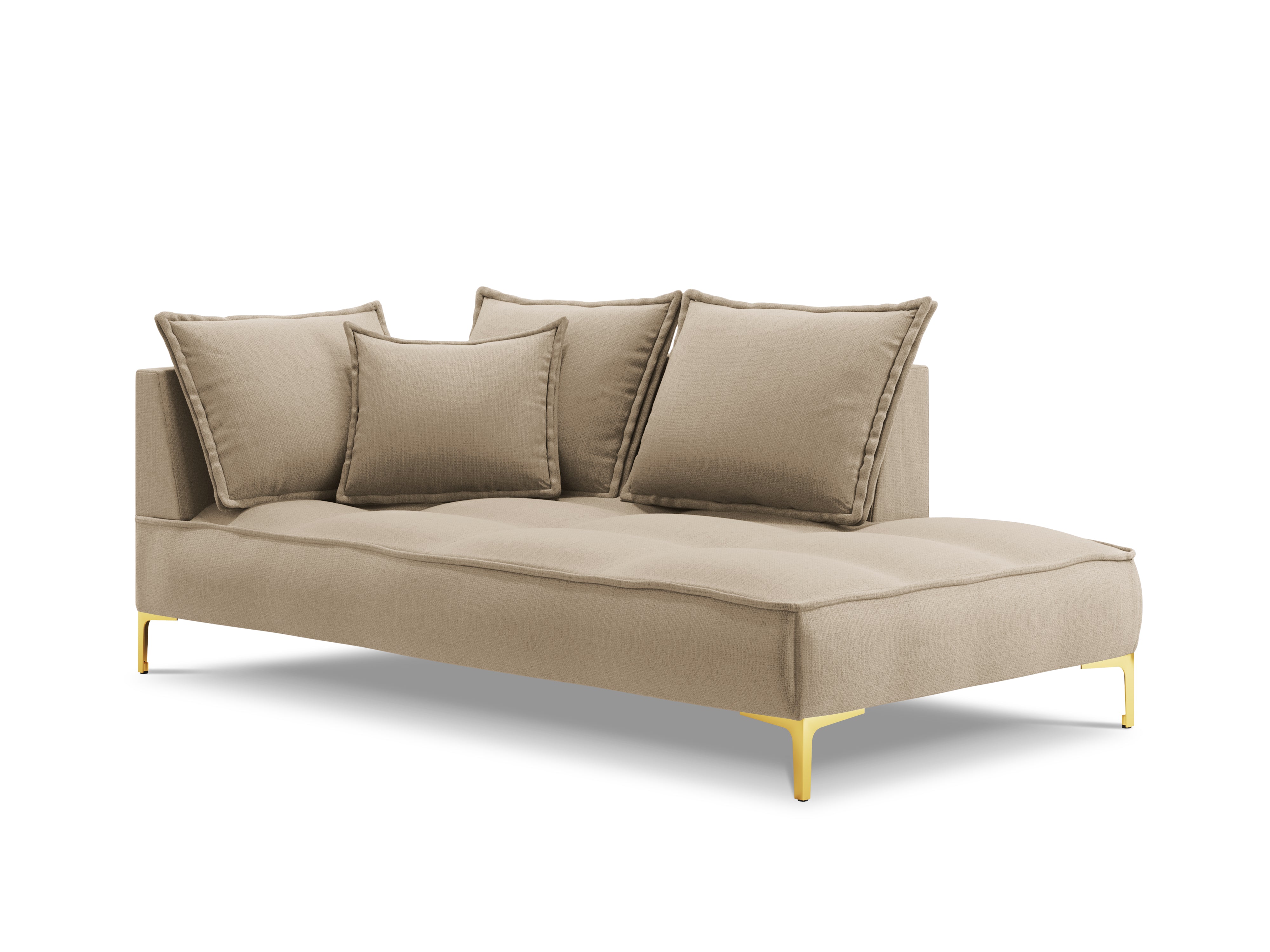 Right-side chaise longue MARRAM beige with golden base