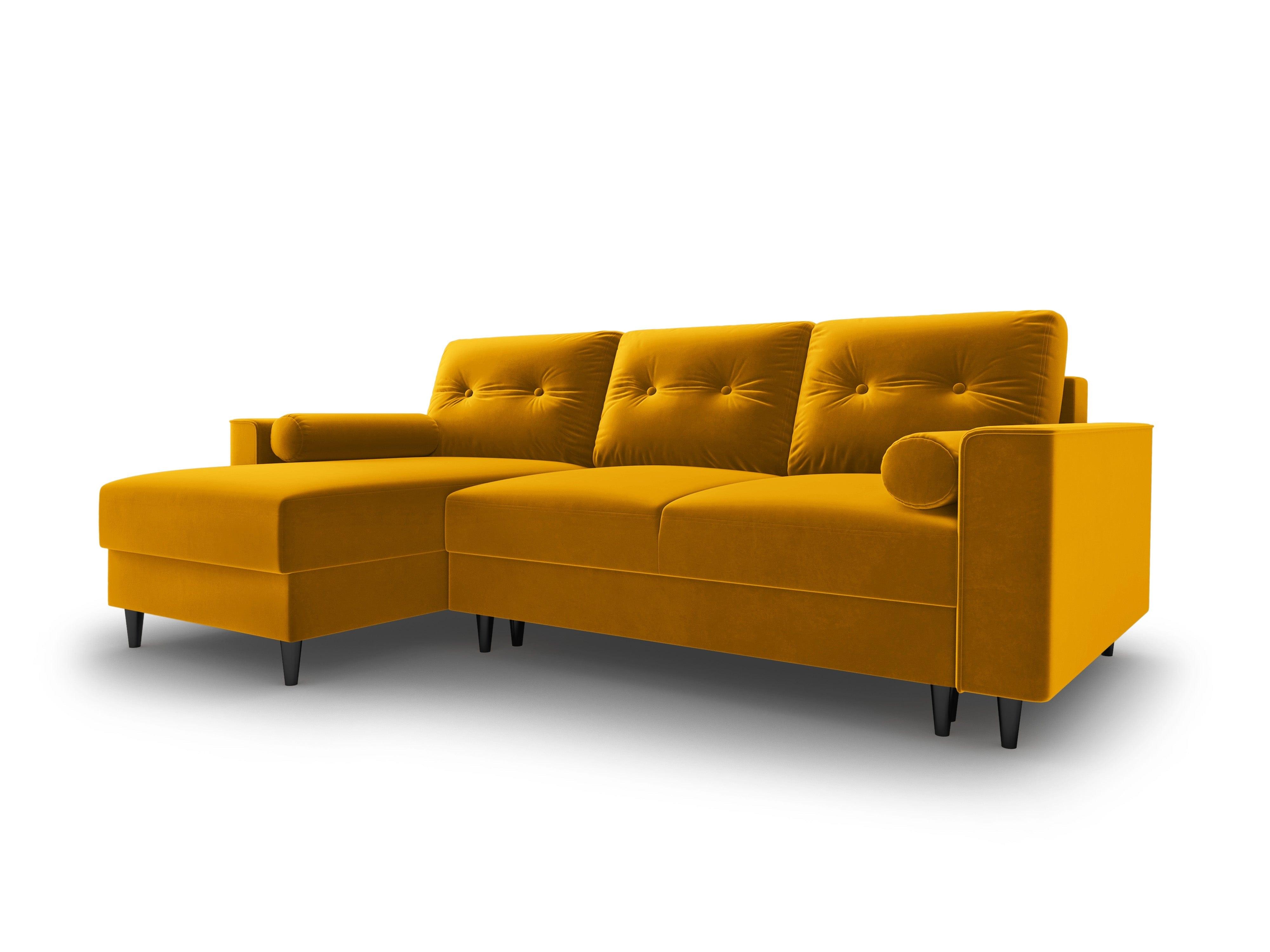 yellow velvet modular corner
