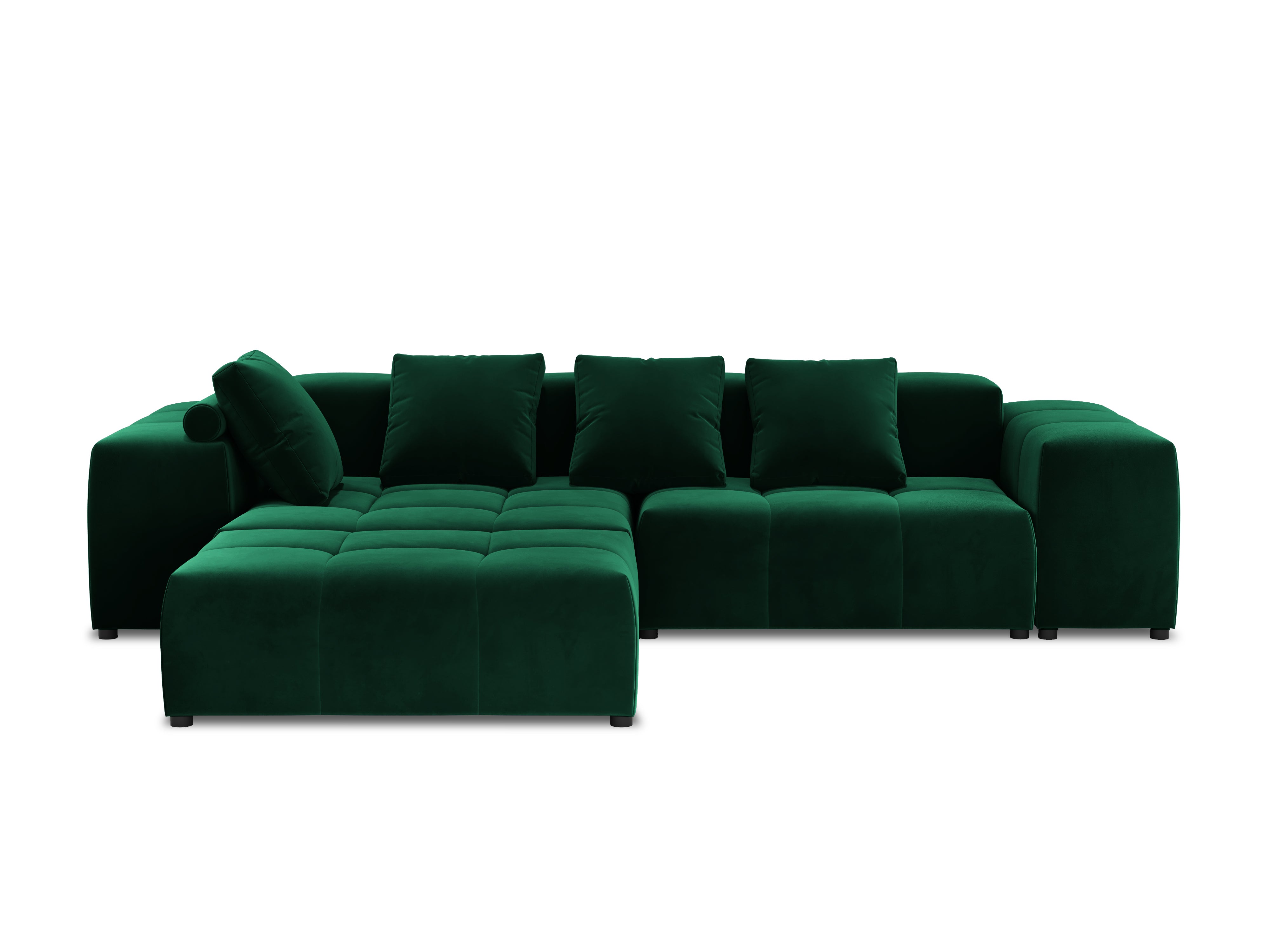 Modular velvet 5-seater sofa MARGO green