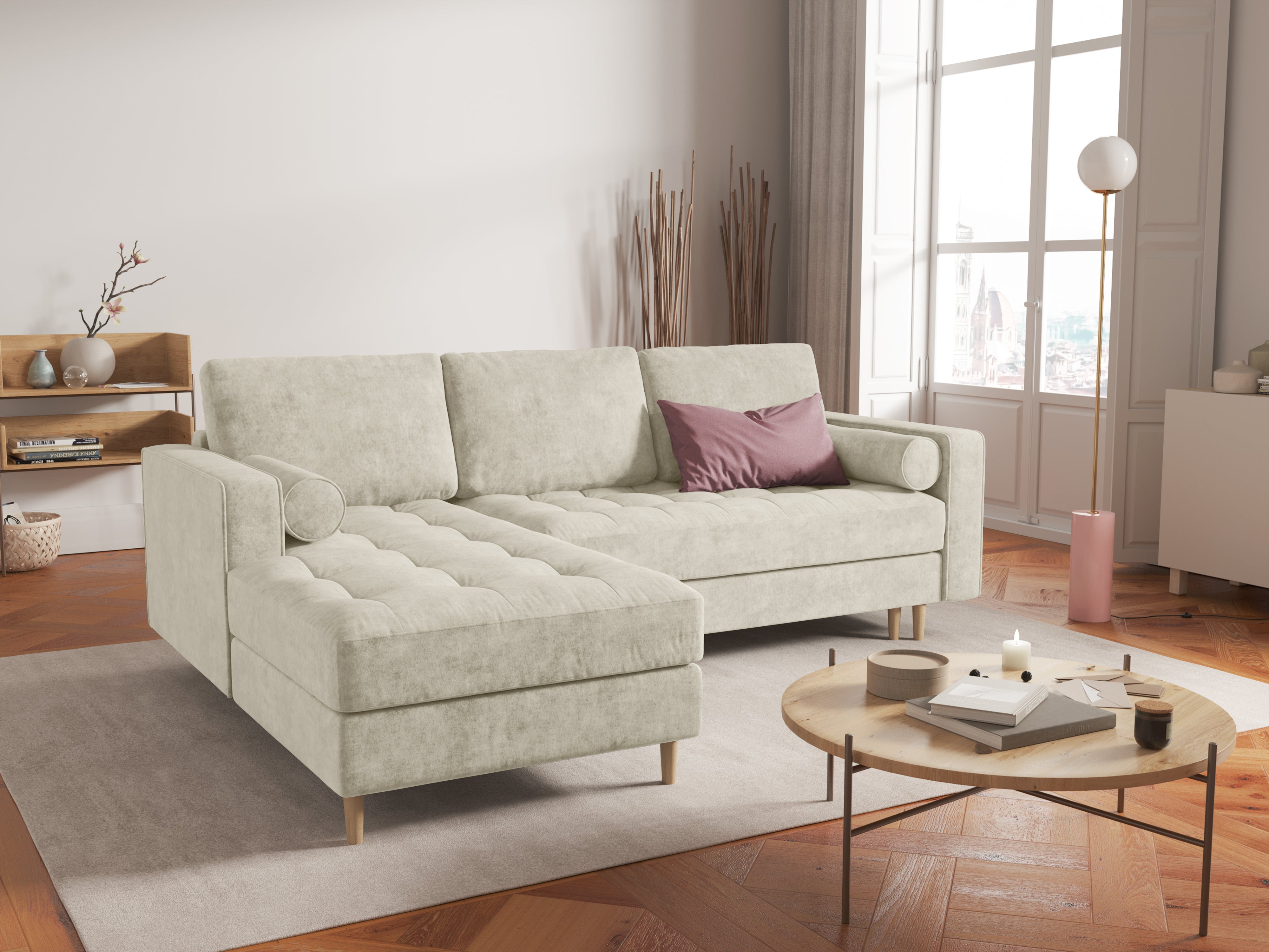 Left arm sofa with a sleeping function GOBI beige