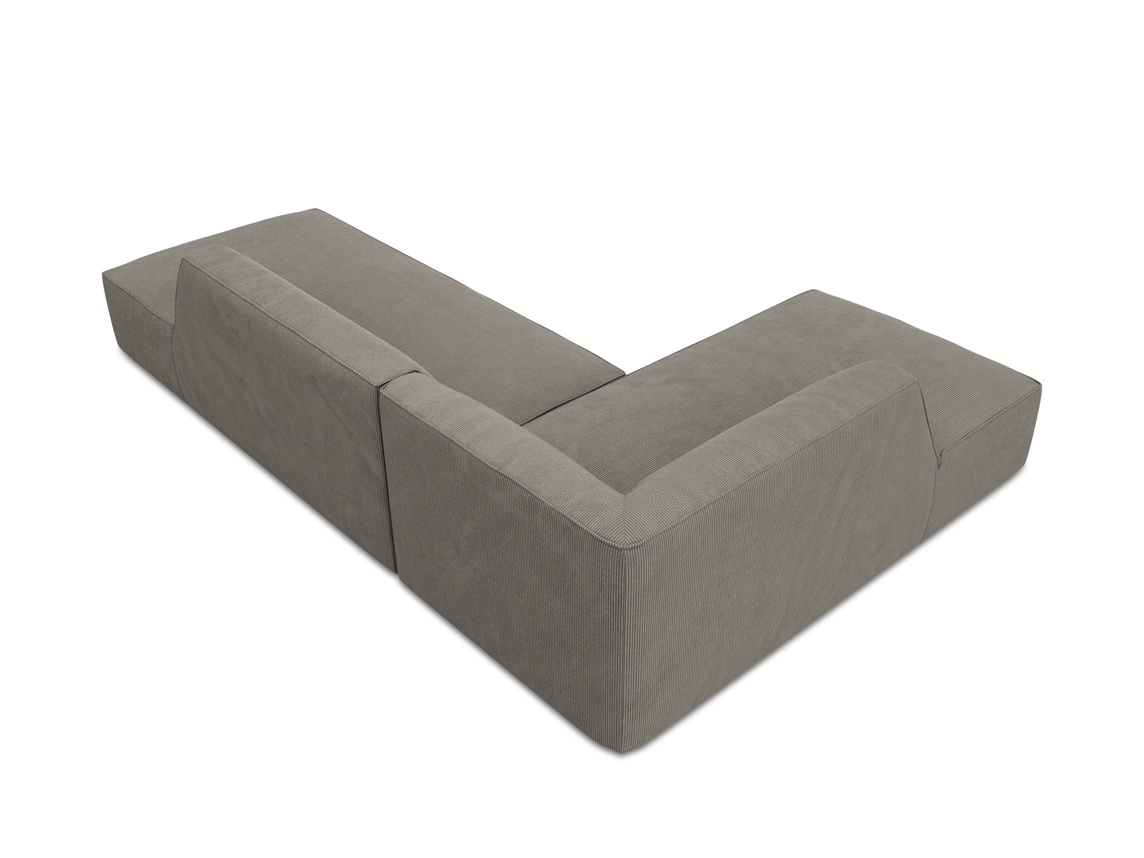 Sofa narożna sztruksowa lewostronna RUBY jasnoszary Micadoni    Eye on Design
