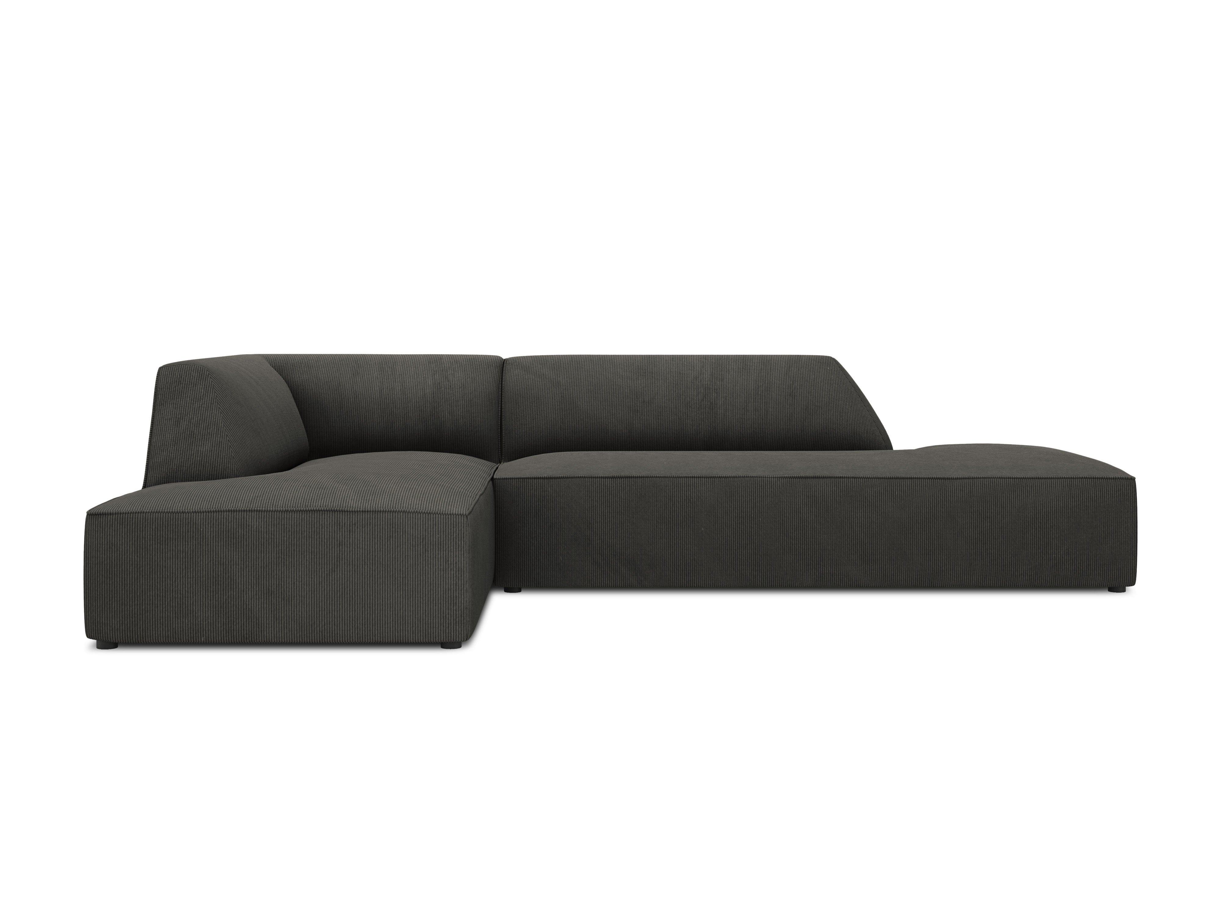 Sofa narożna sztruksowa lewostronna RUBY ciemnoszary Micadoni    Eye on Design