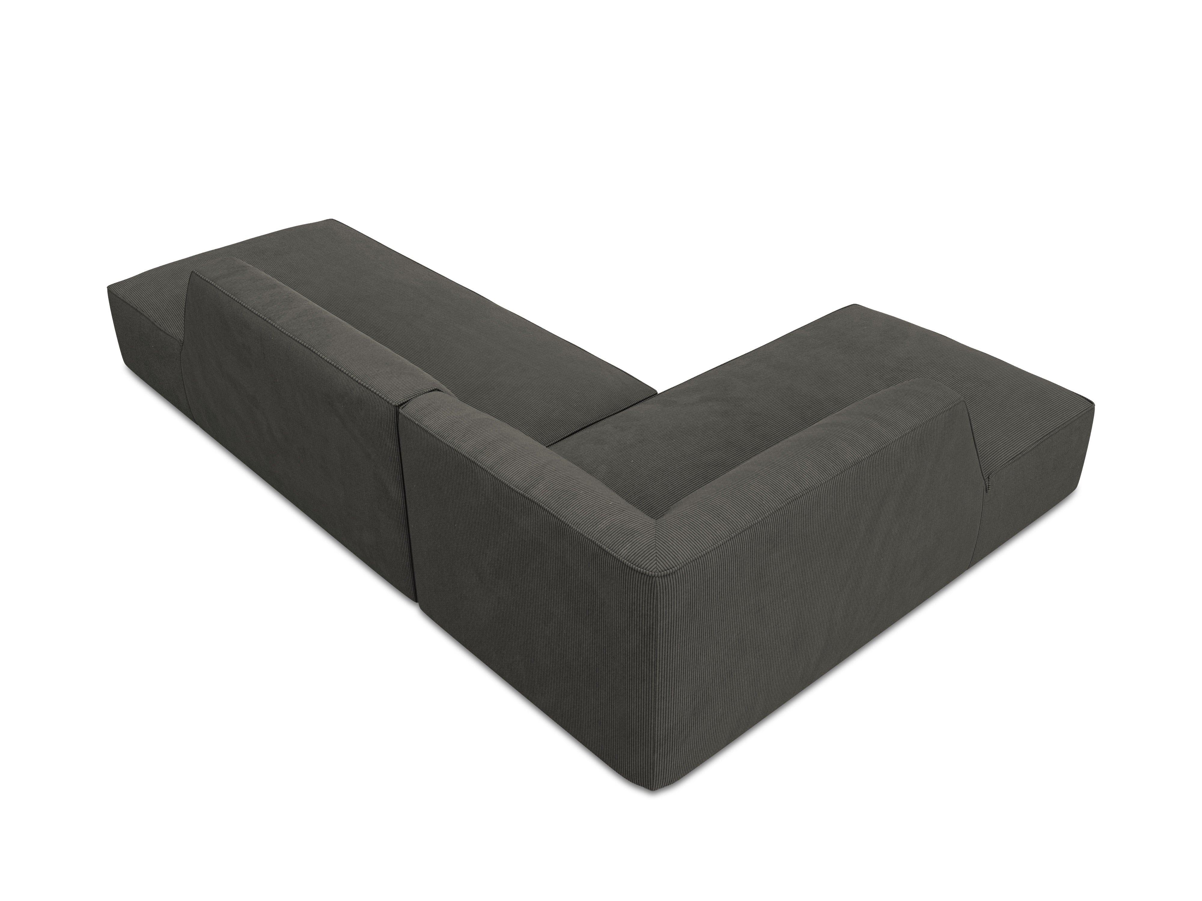 Sofa narożna sztruksowa lewostronna RUBY ciemnoszary Micadoni    Eye on Design