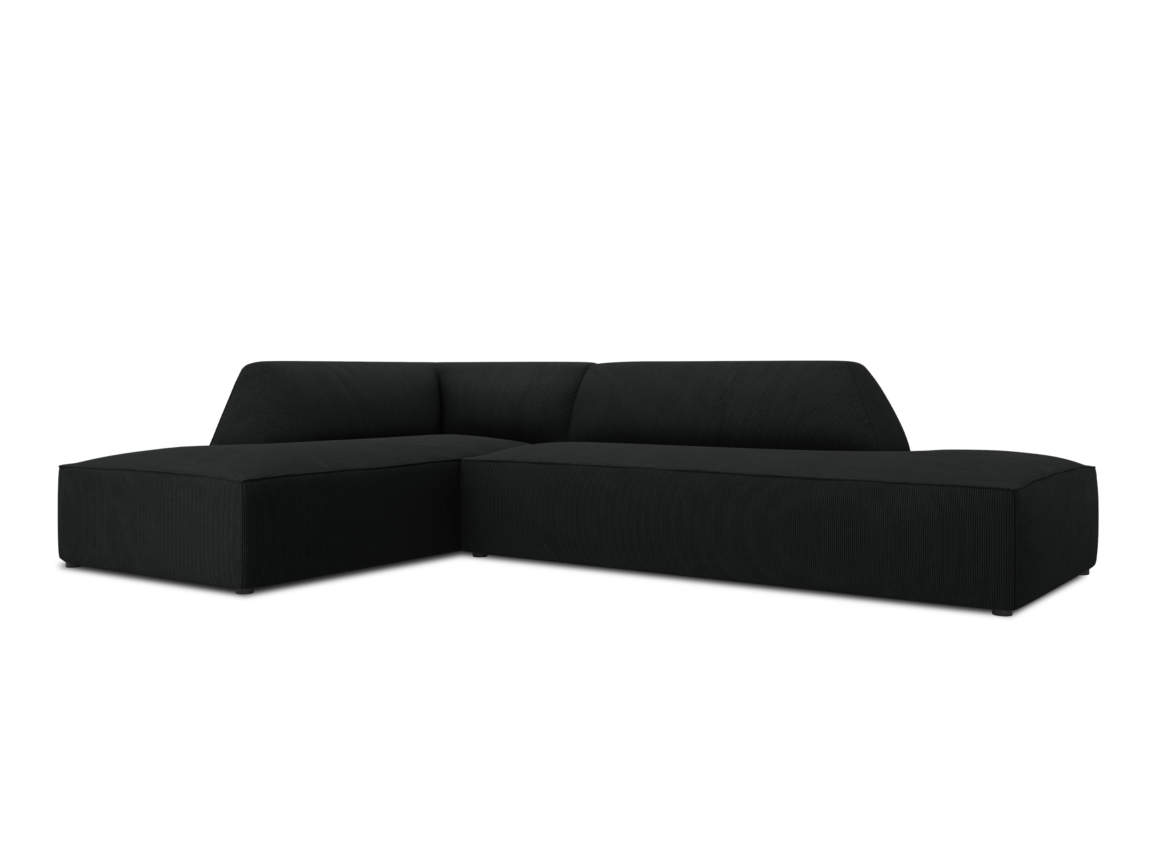 Black corduroy corner sofa