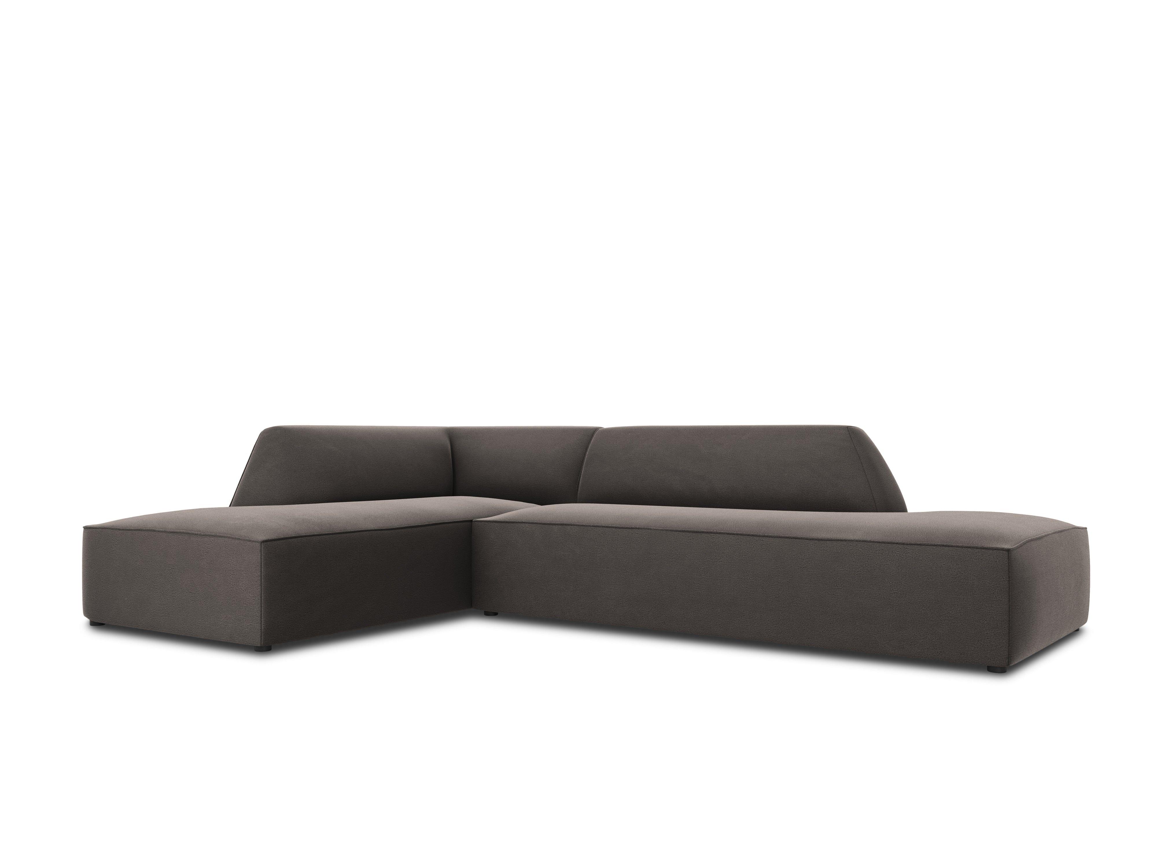 Sofa narożna aksamitna lewostronna RUBY ciemnoszary Micadoni    Eye on Design
