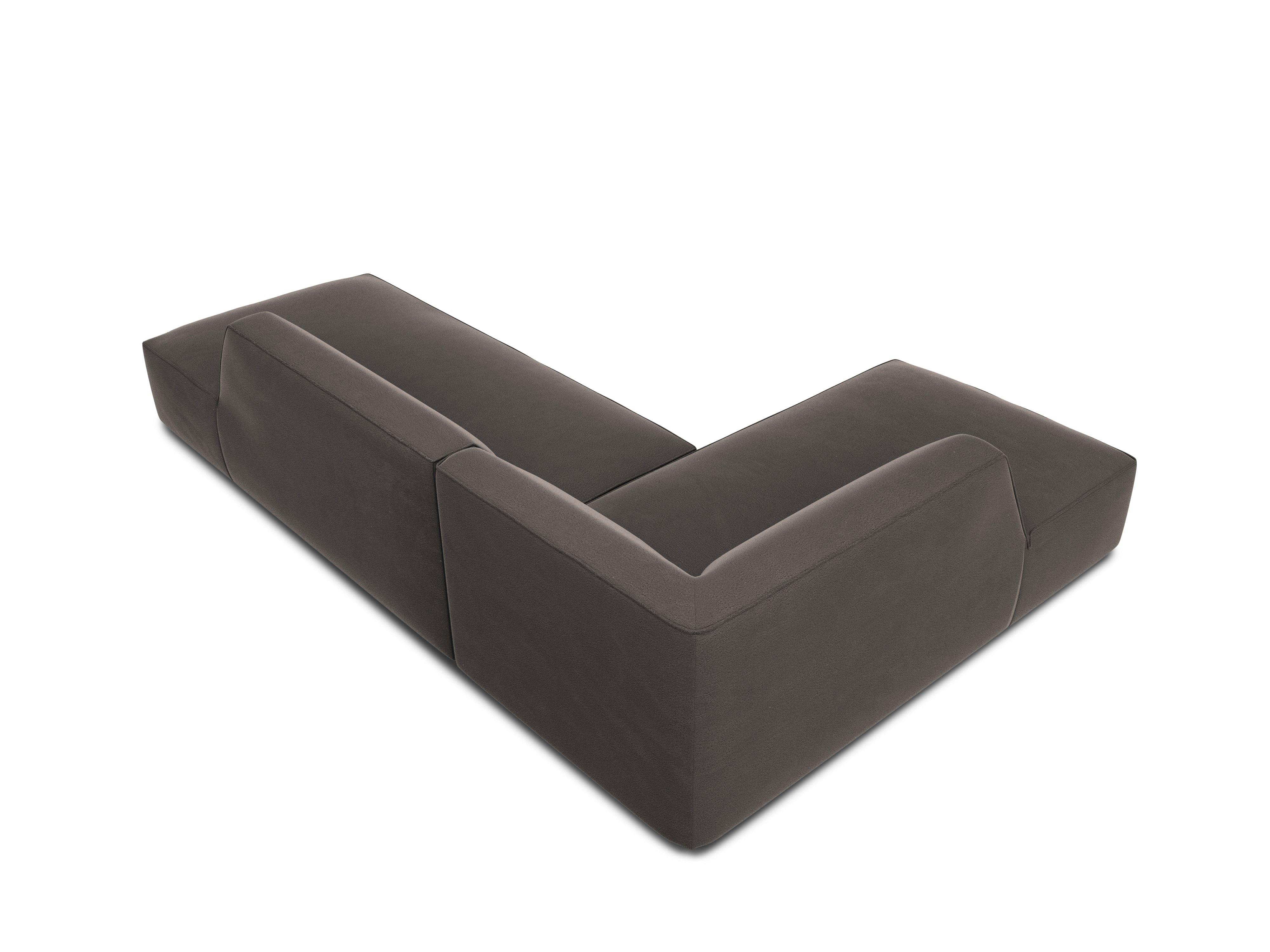 Sofa narożna aksamitna lewostronna RUBY ciemnoszary Micadoni    Eye on Design