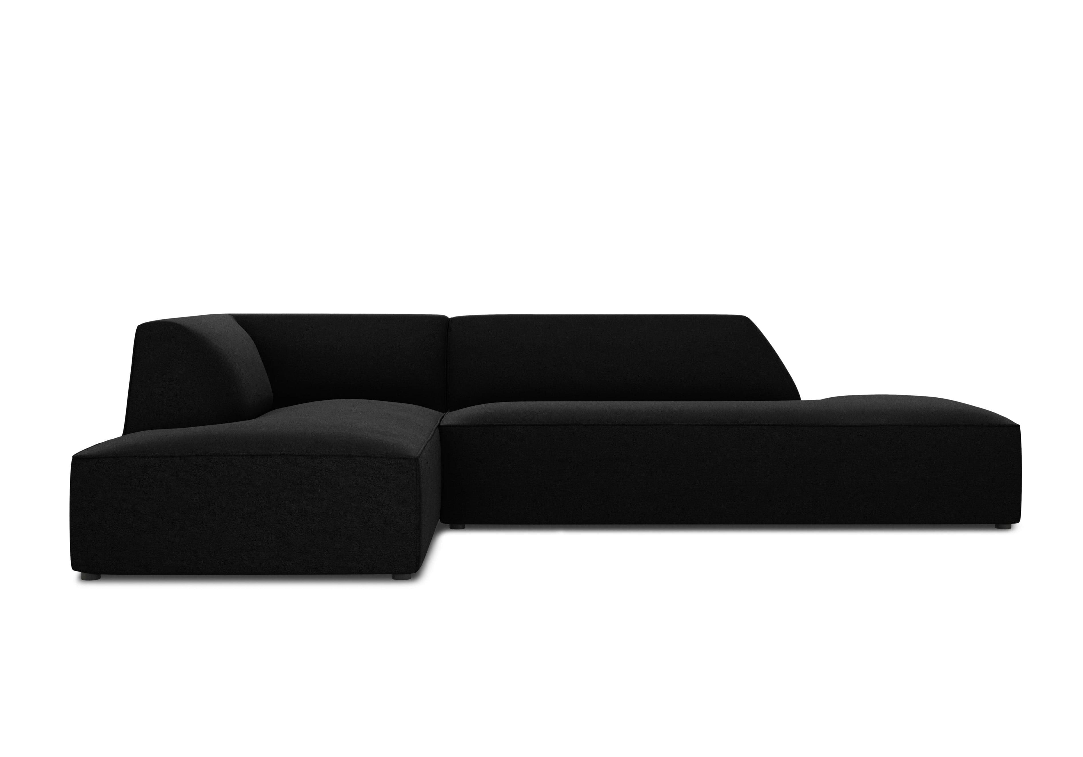 Sofa narożna aksamitna lewostronna RUBY czarny Micadoni    Eye on Design