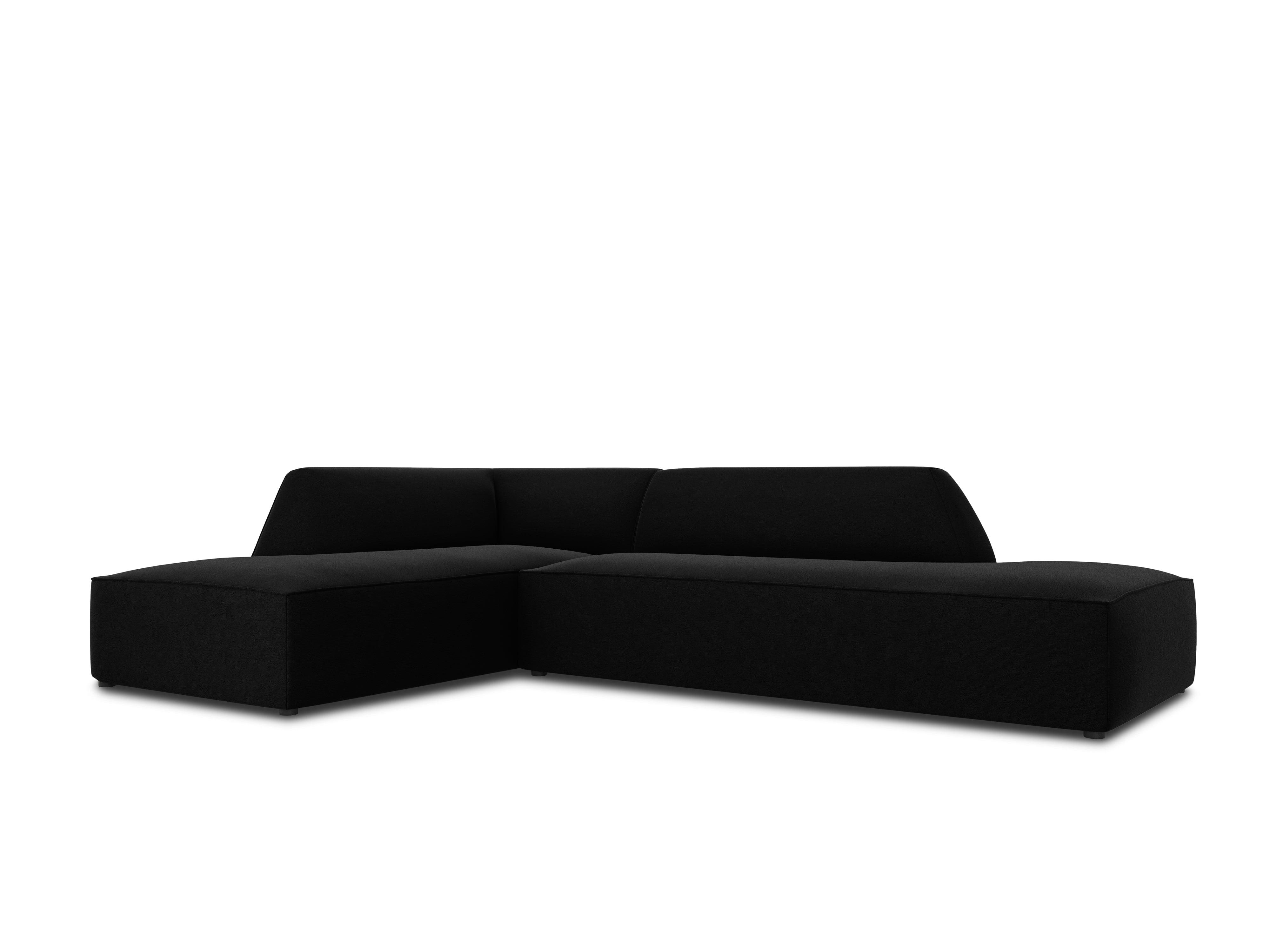 Sofa narożna aksamitna lewostronna RUBY czarny Micadoni    Eye on Design
