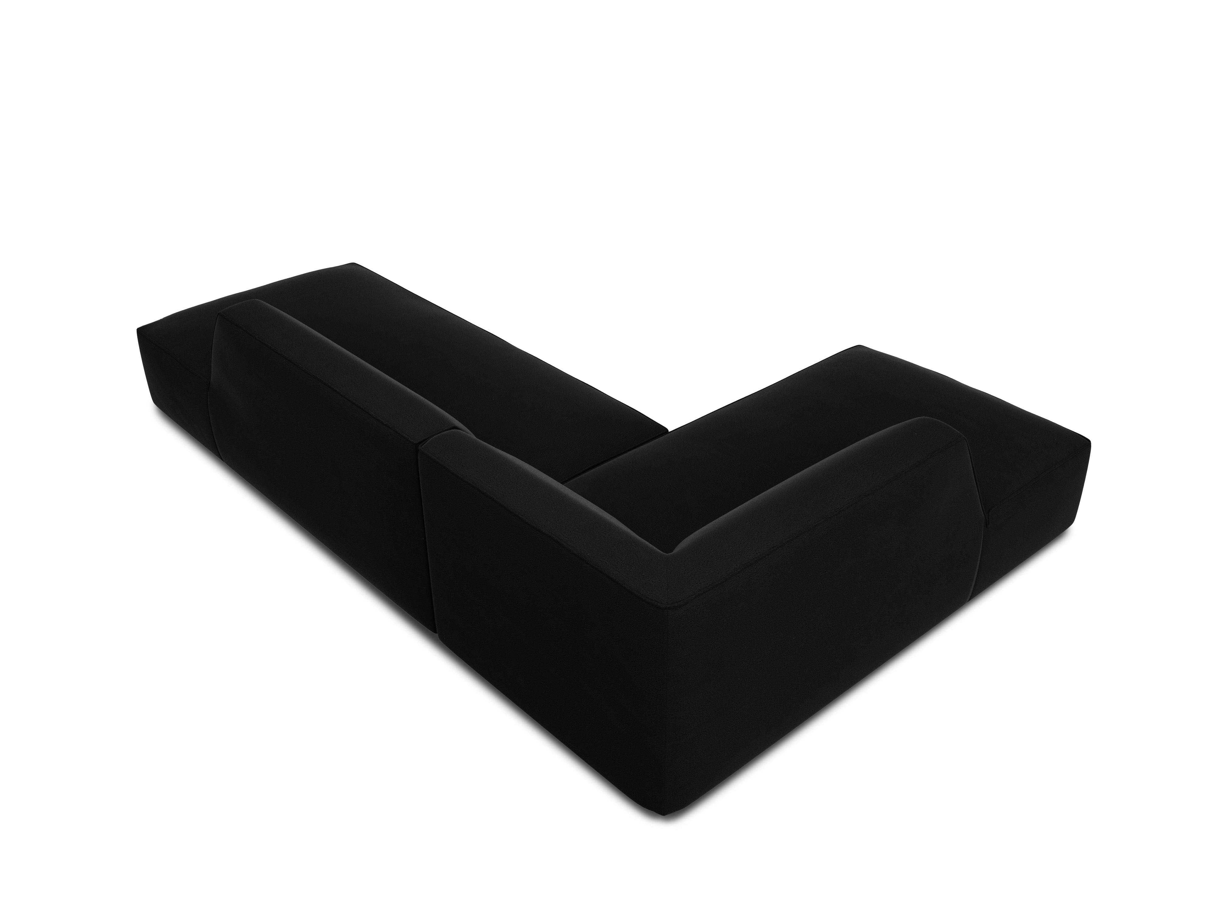 Sofa narożna aksamitna lewostronna RUBY czarny Micadoni    Eye on Design