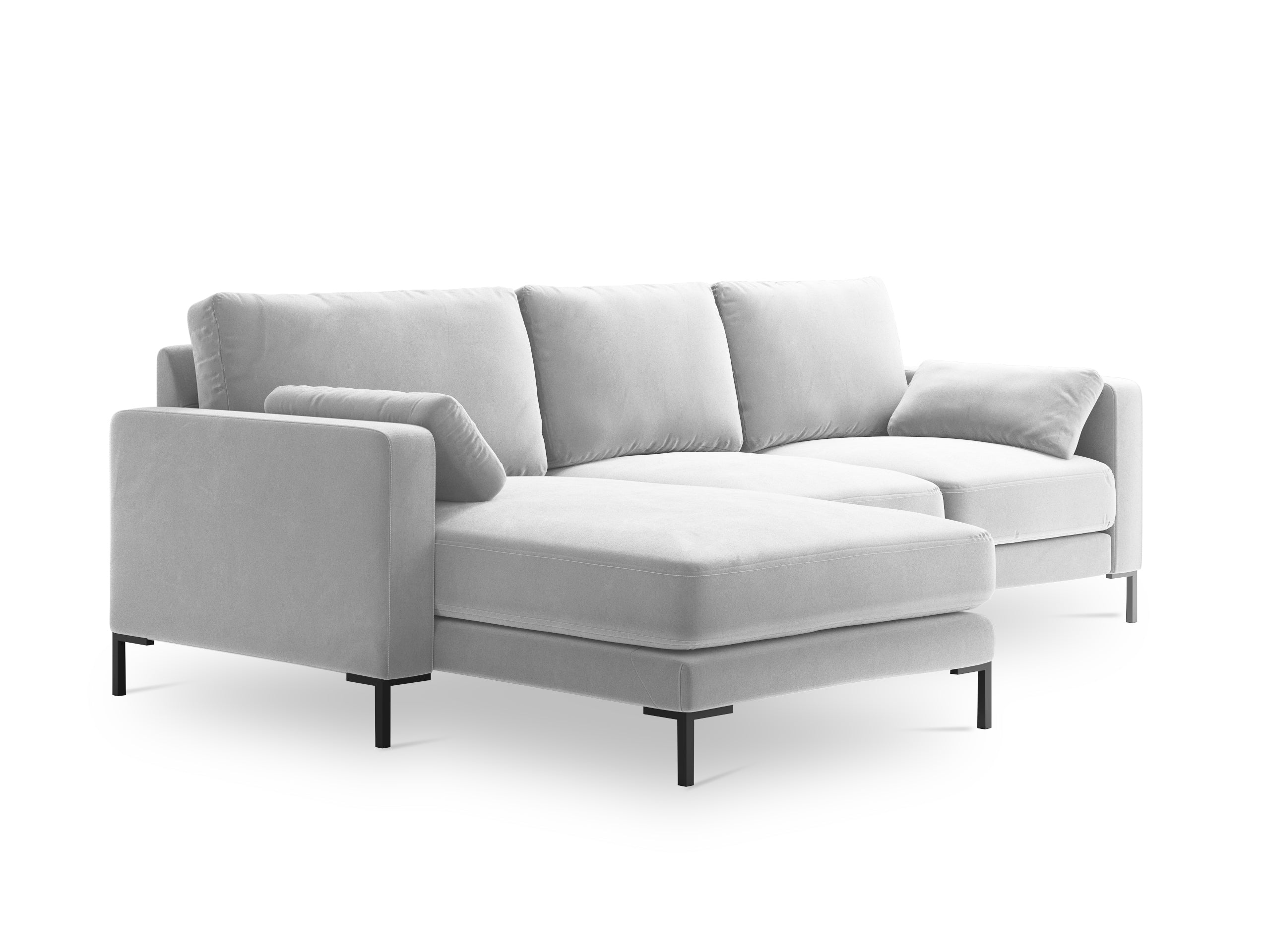 Velvet corner sofa JADE silver