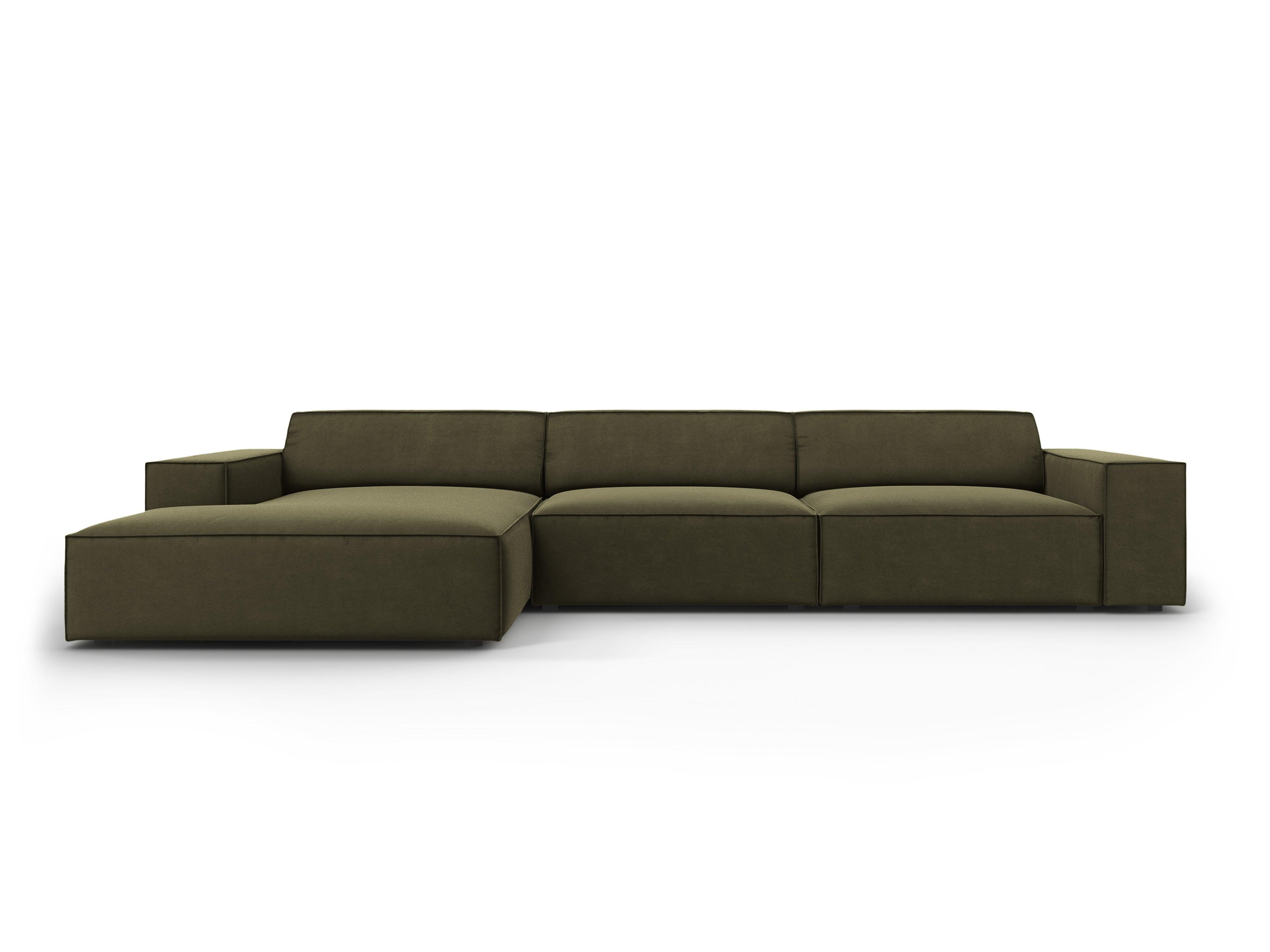 Narożnik aksamitny lewostronny 4-osobowy JODIE zielony Micadoni    Eye on Design