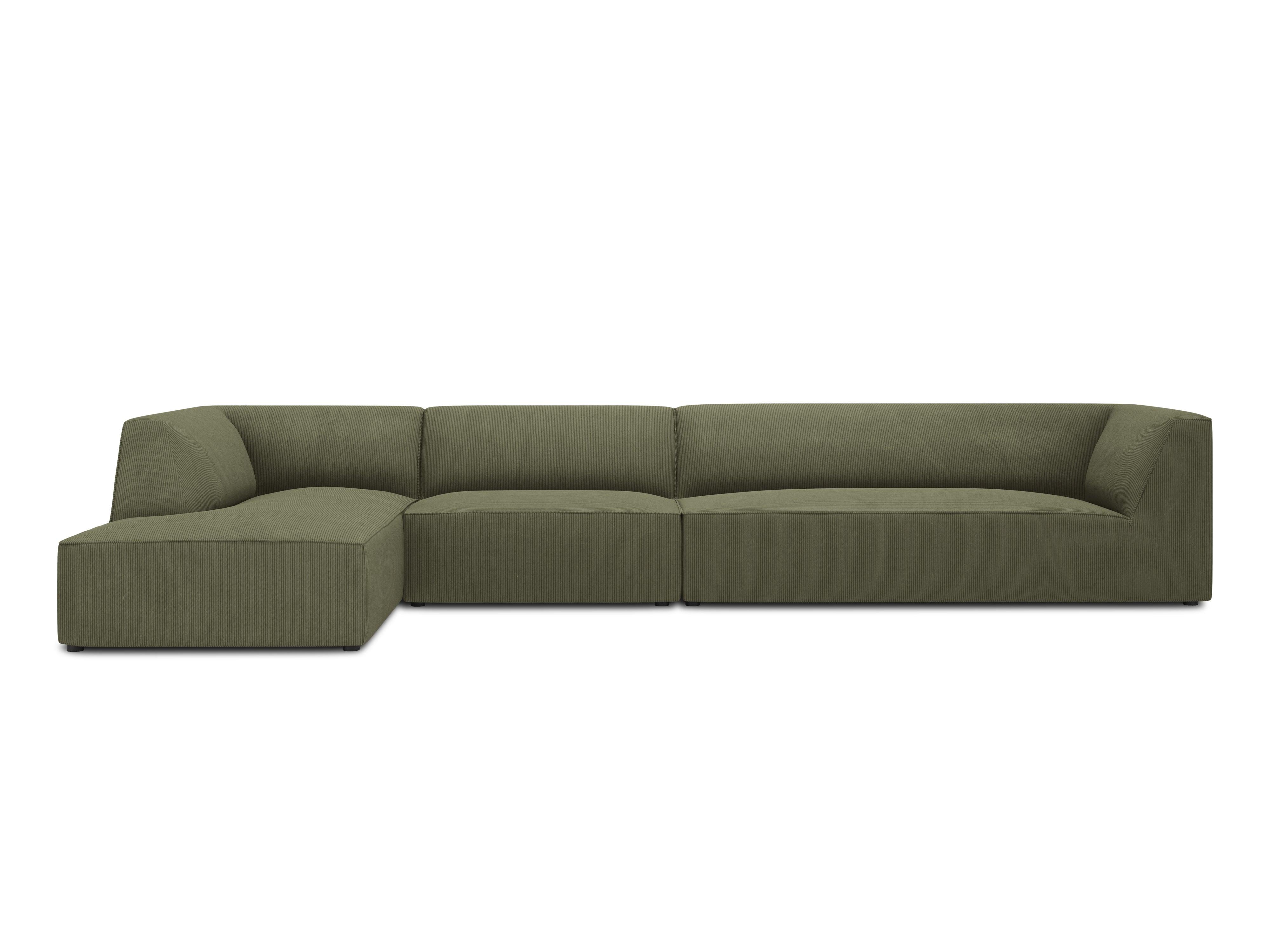 Narożnik sztruksowy 5-osobowy lewostronny RUBY zielony Micadoni    Eye on Design