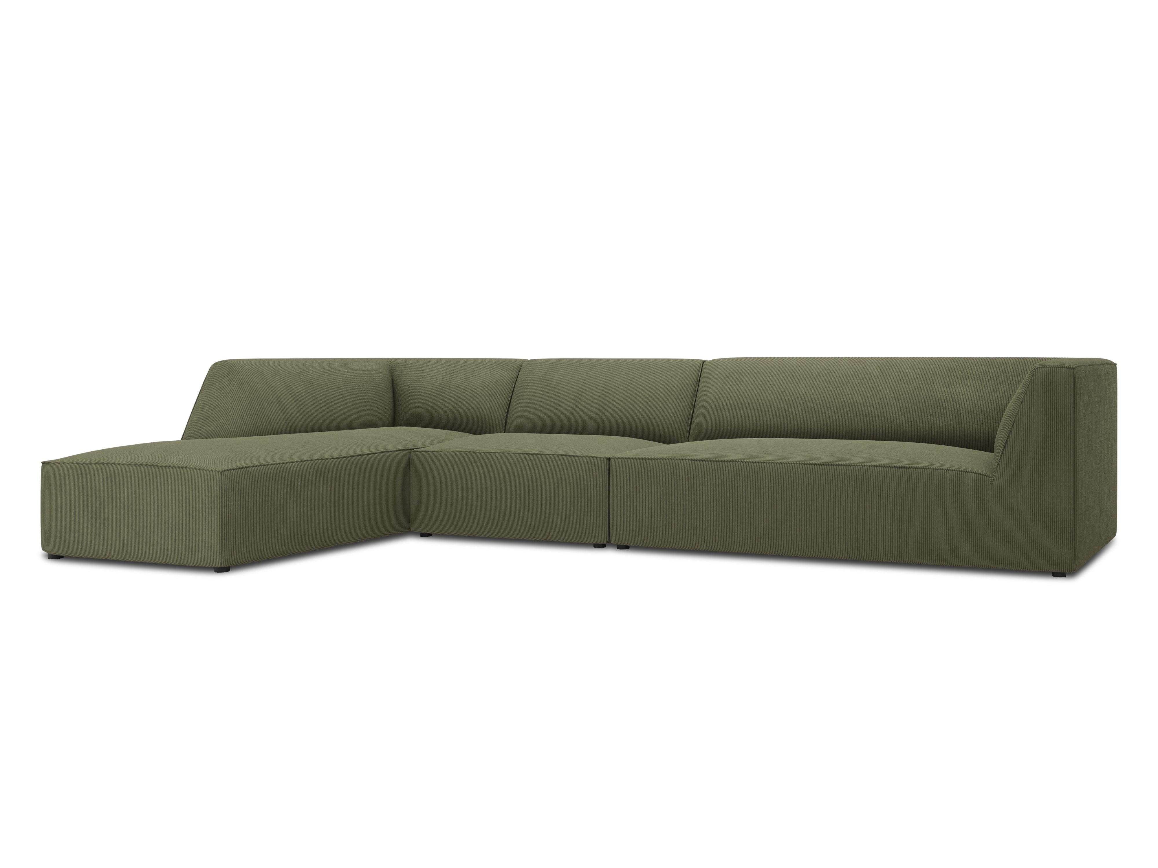 Narożnik sztruksowy 5-osobowy lewostronny RUBY zielony Micadoni    Eye on Design