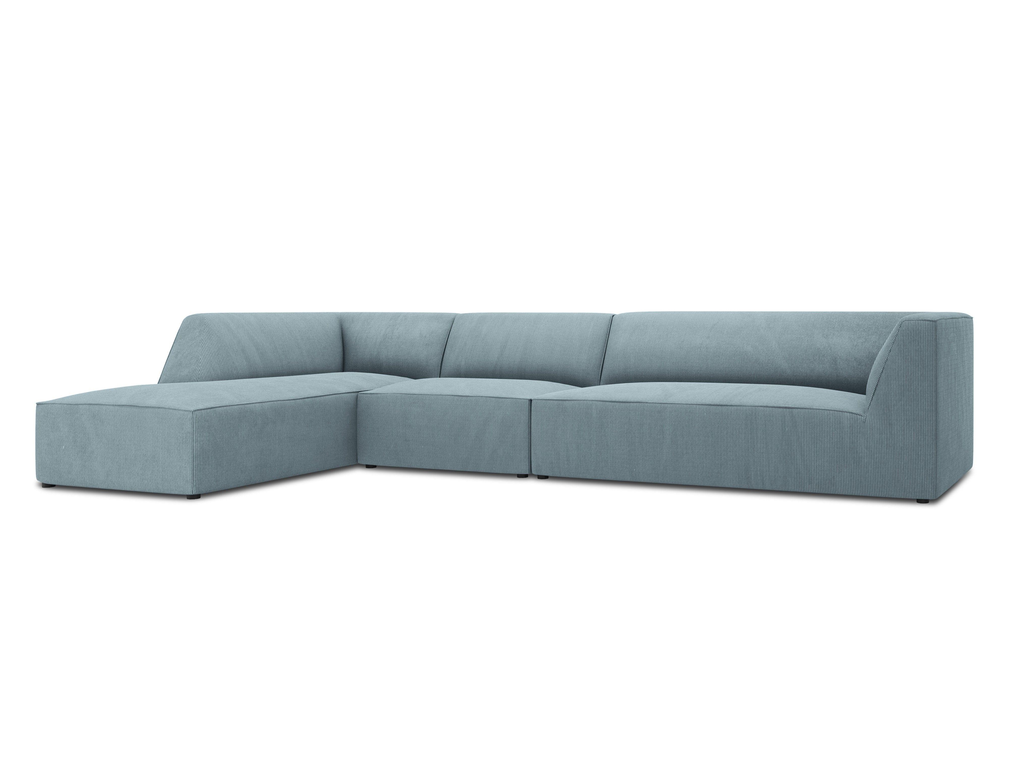 Narożnik sztruksowy 5-osobowy lewostronny RUBY jasnoniebieski Micadoni    Eye on Design