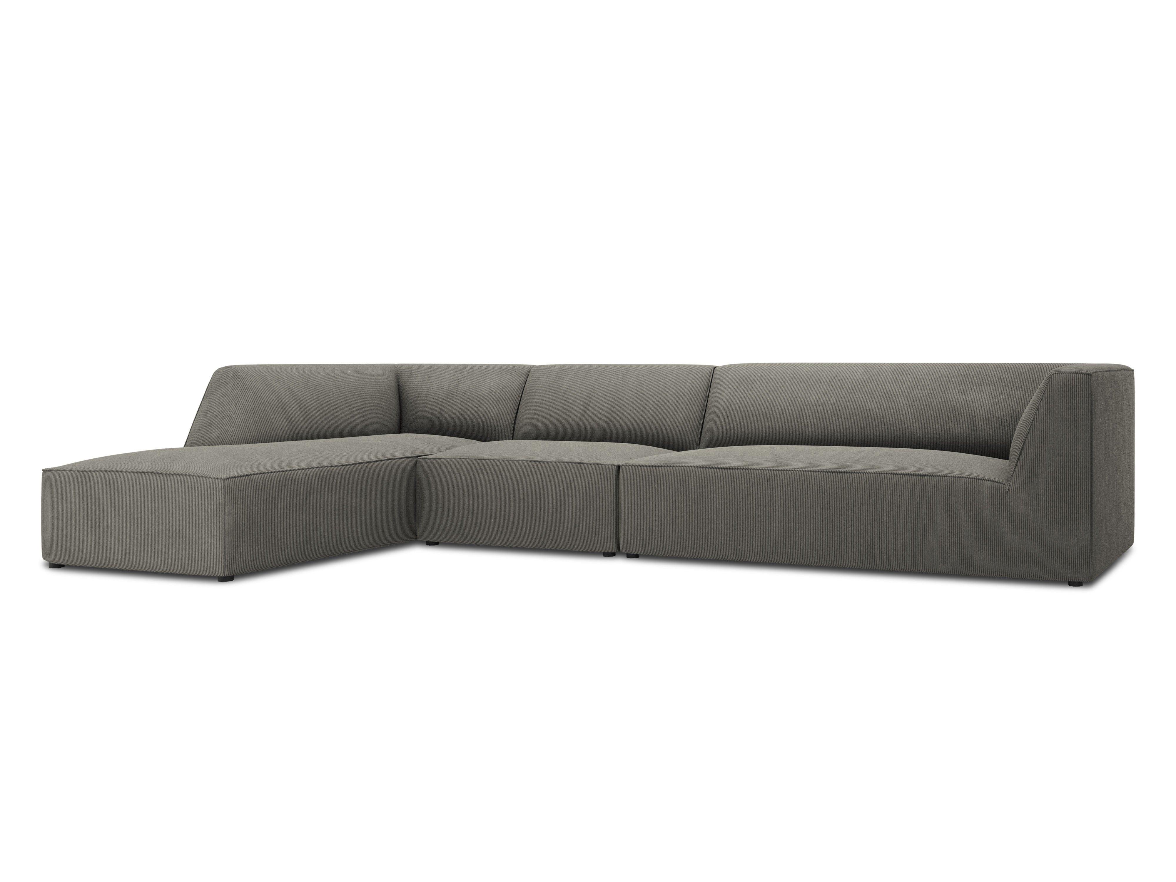 Narożnik sztruksowy 5-osobowy lewostronny RUBY jasnoszary Micadoni    Eye on Design