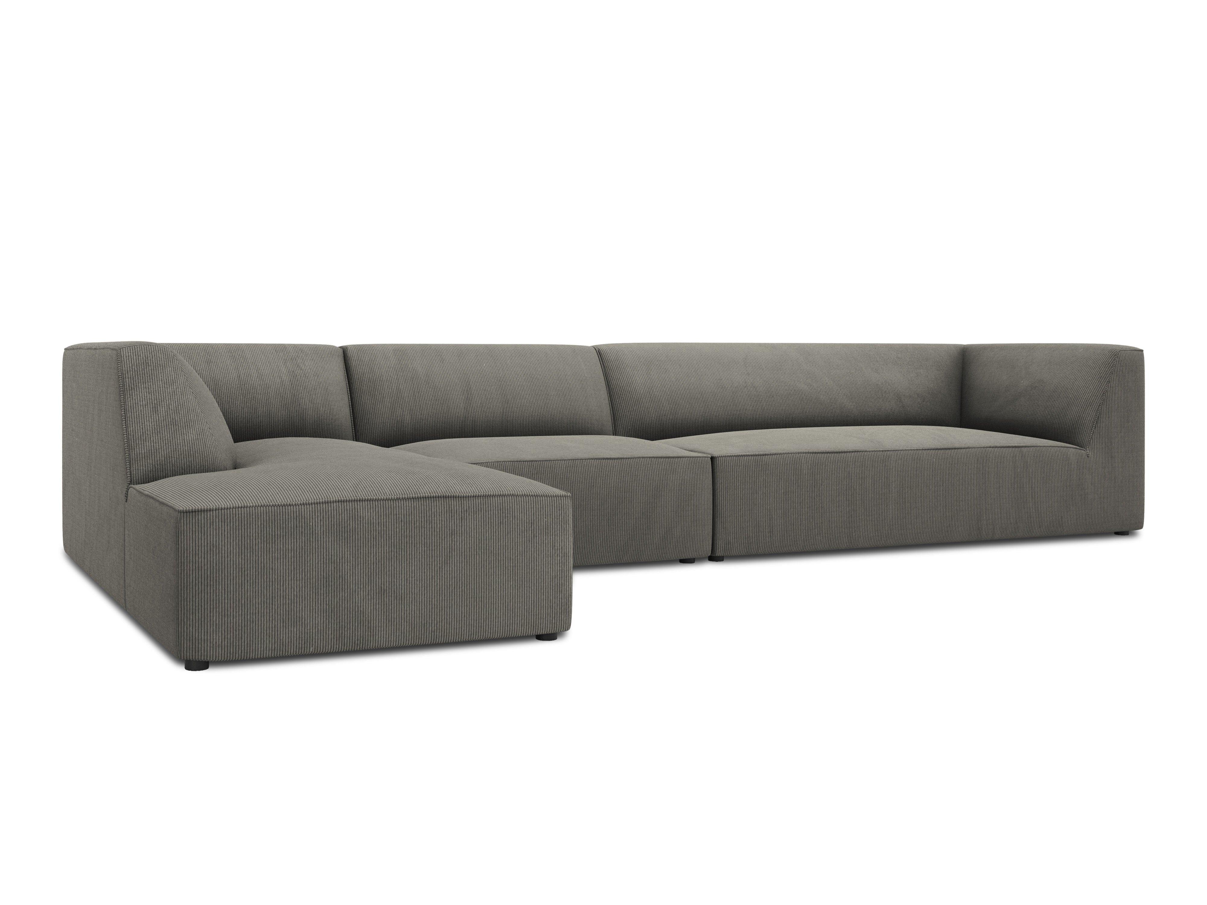 Narożnik sztruksowy 5-osobowy lewostronny RUBY jasnoszary Micadoni    Eye on Design