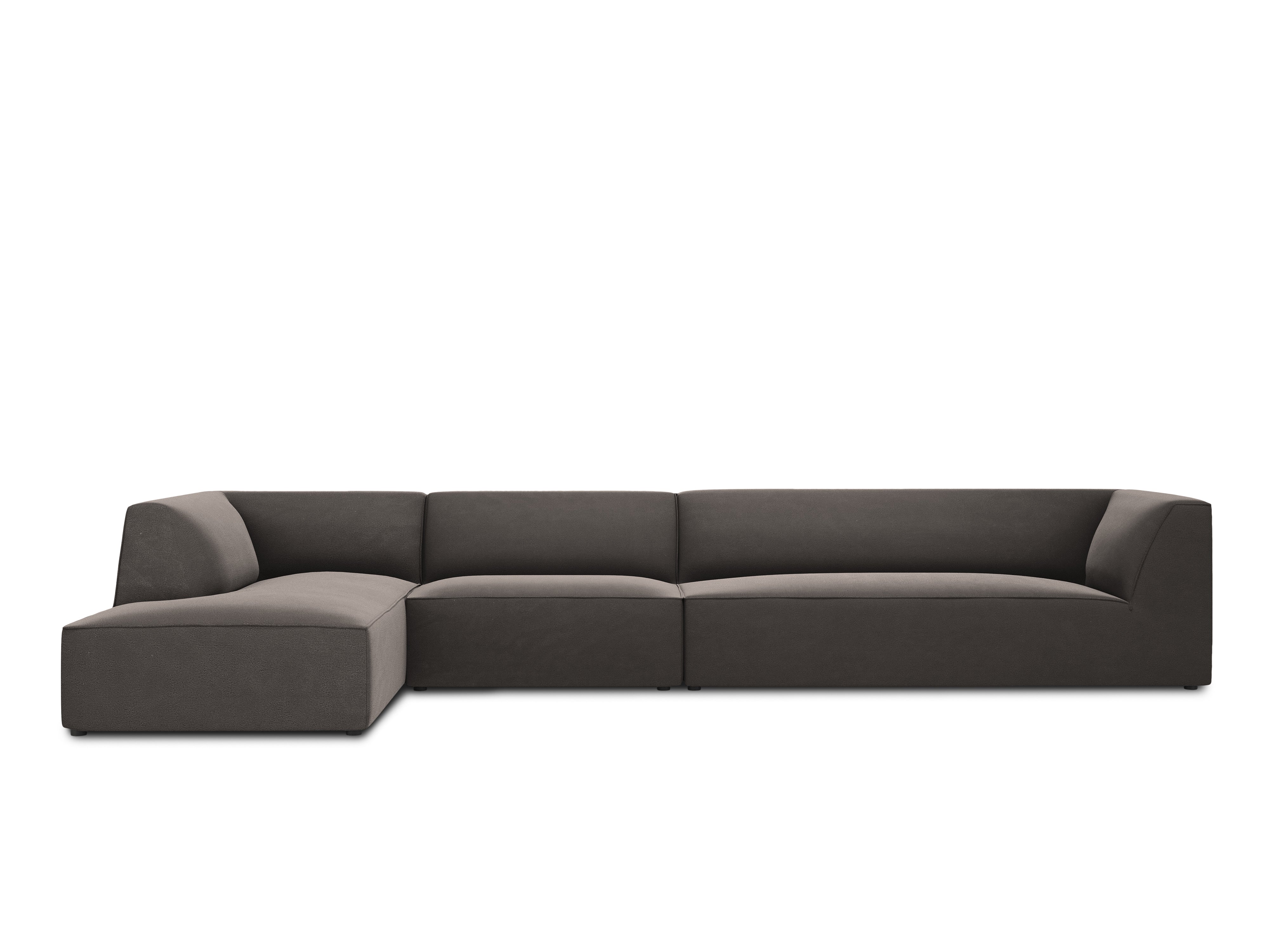 Velvet 5 seater corner sofa RUBY dark grey