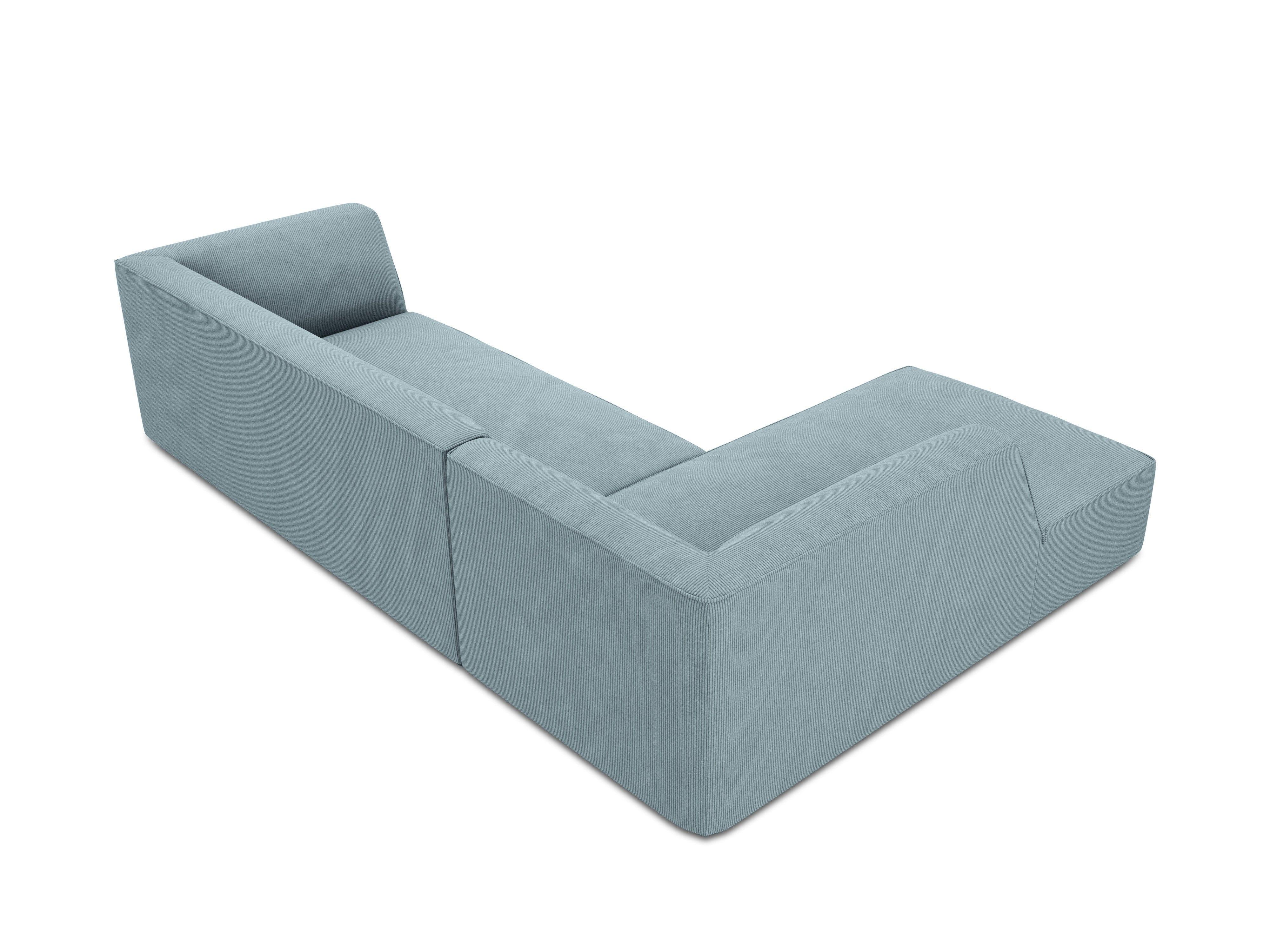 Narożnik sztruksowy 4-osobowy lewostronny RUBY jasnoniebieski Micadoni    Eye on Design