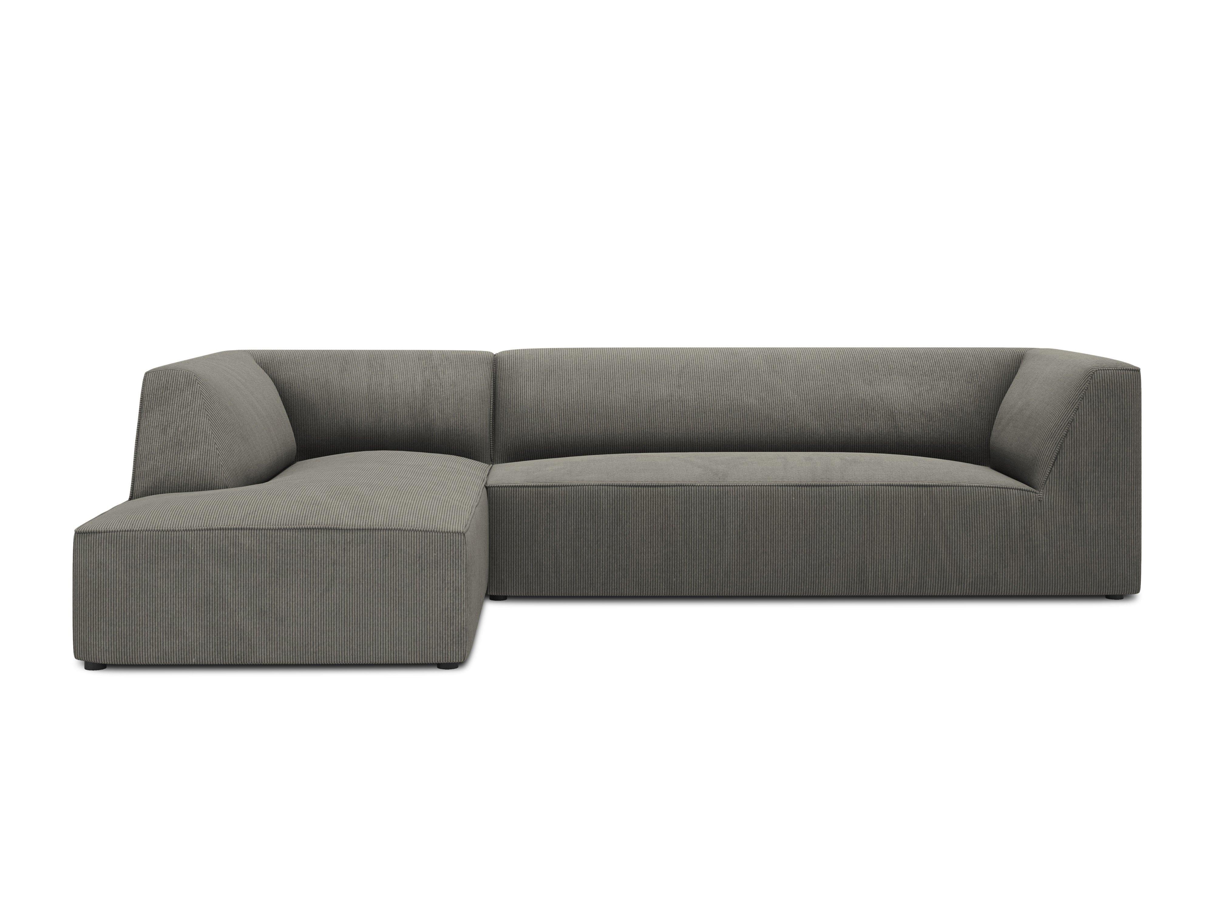 Narożnik sztruksowy 4-osobowy lewostronny RUBY jasnoszary Micadoni    Eye on Design