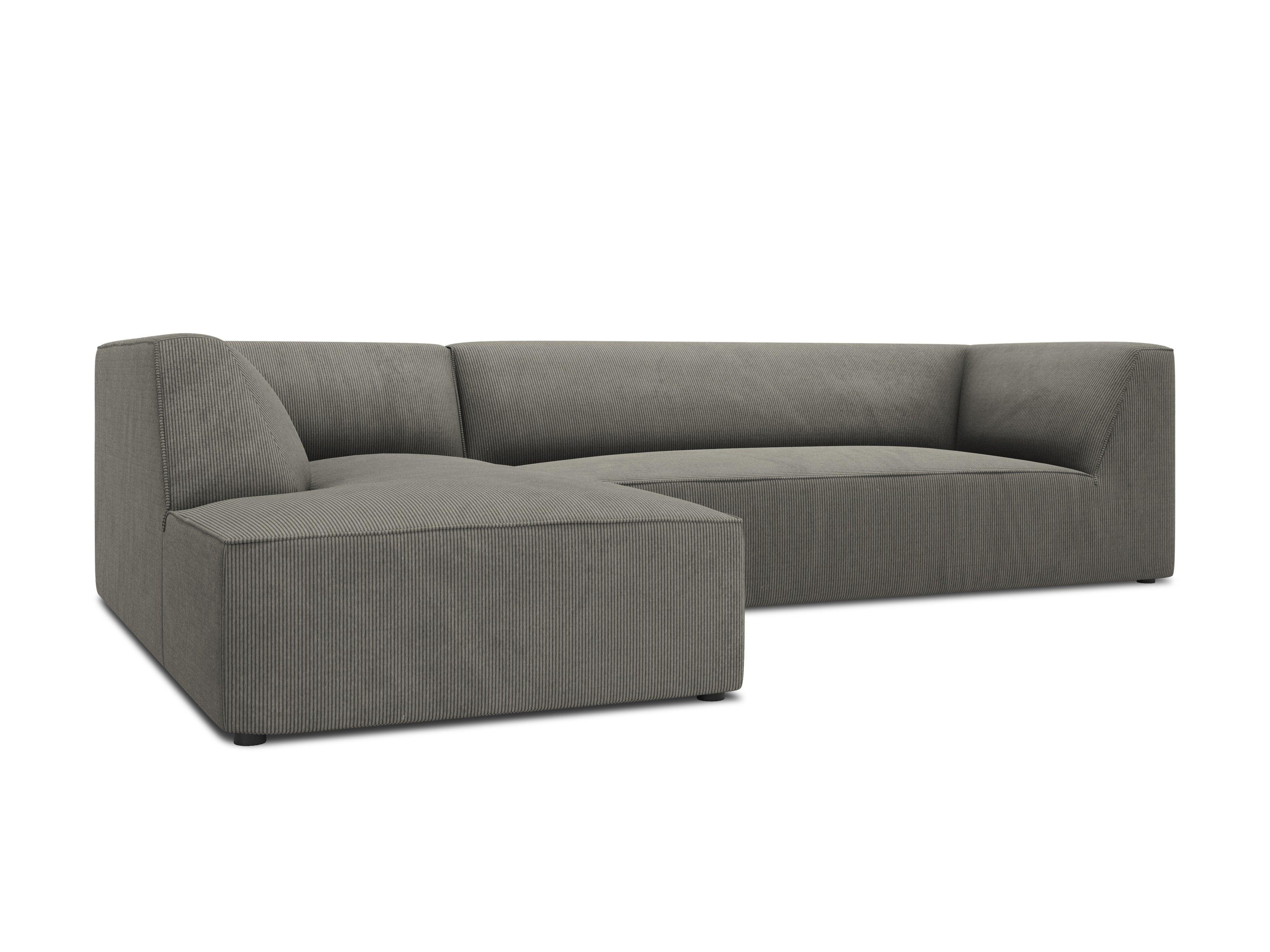 Narożnik sztruksowy 4-osobowy lewostronny RUBY jasnoszary Micadoni    Eye on Design
