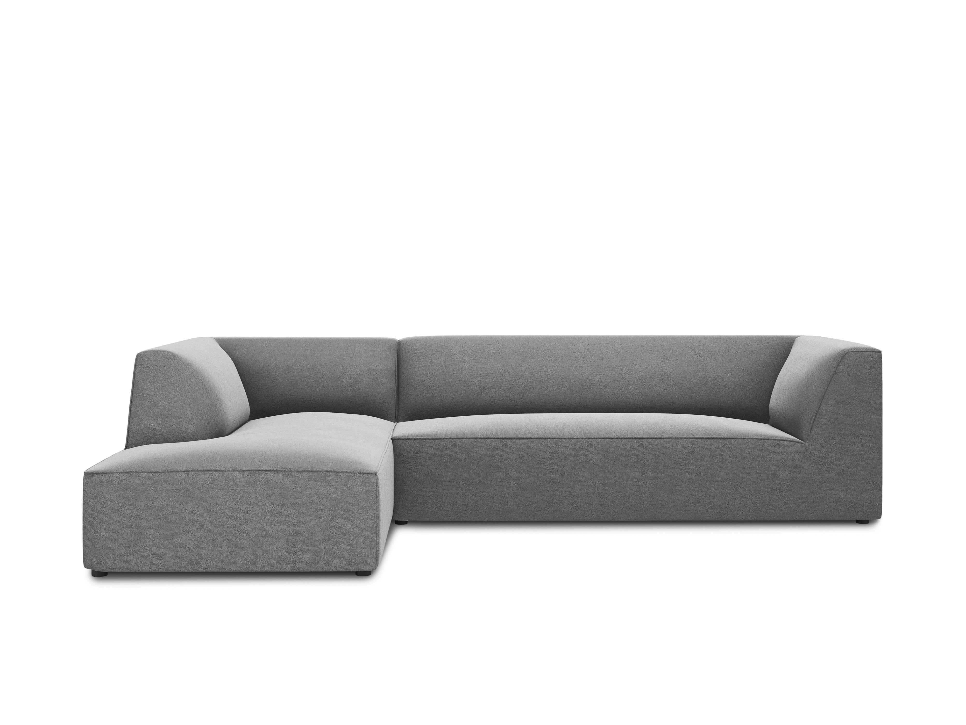 Narożnik aksamitny 4-osobowy lewostronny RUBY jasnoszary Micadoni    Eye on Design