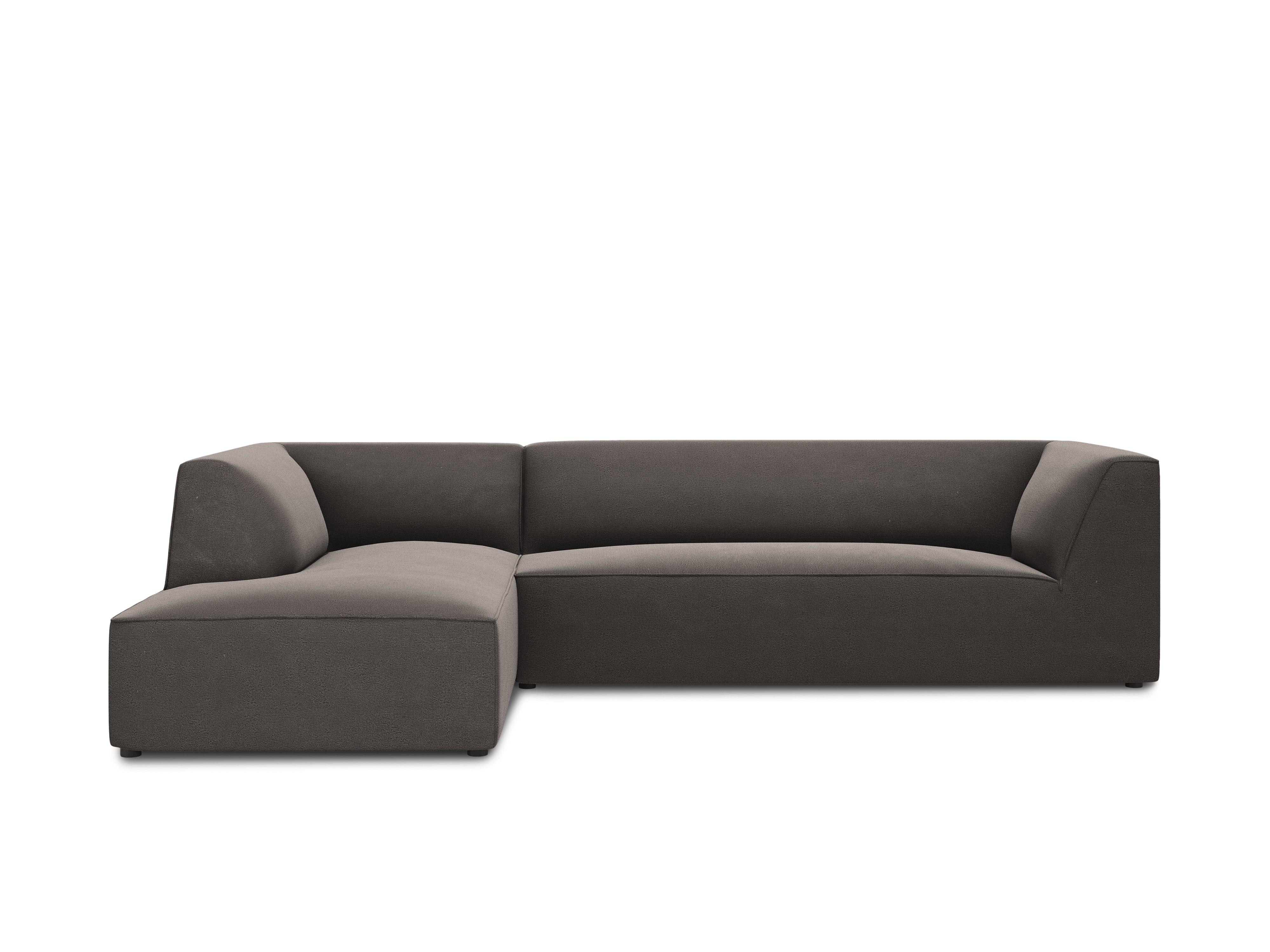 Narożnik aksamitny 4-osobowy lewostronny RUBY ciemnoszary Micadoni    Eye on Design