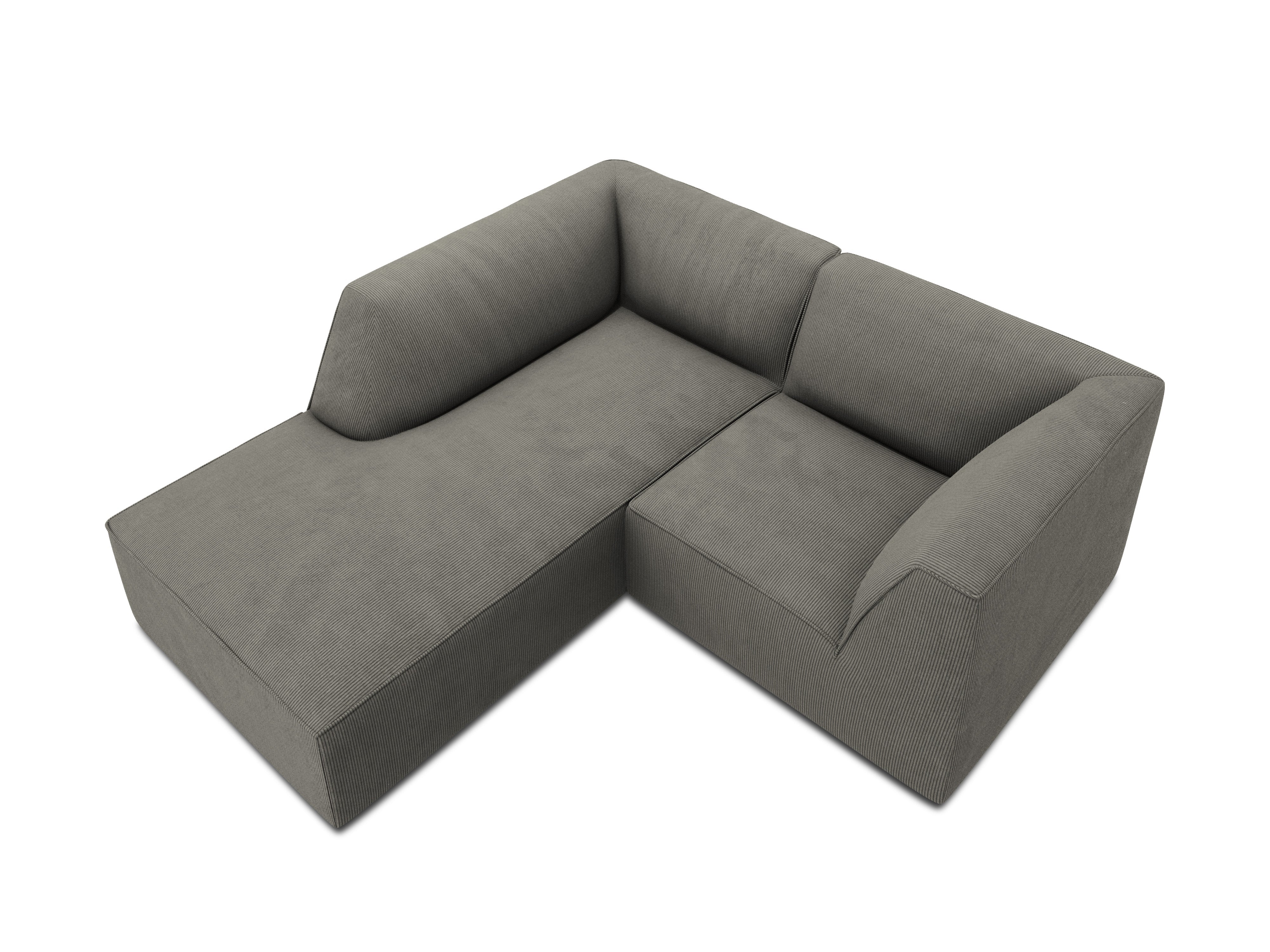Left-sided 3-seater light gray sofa