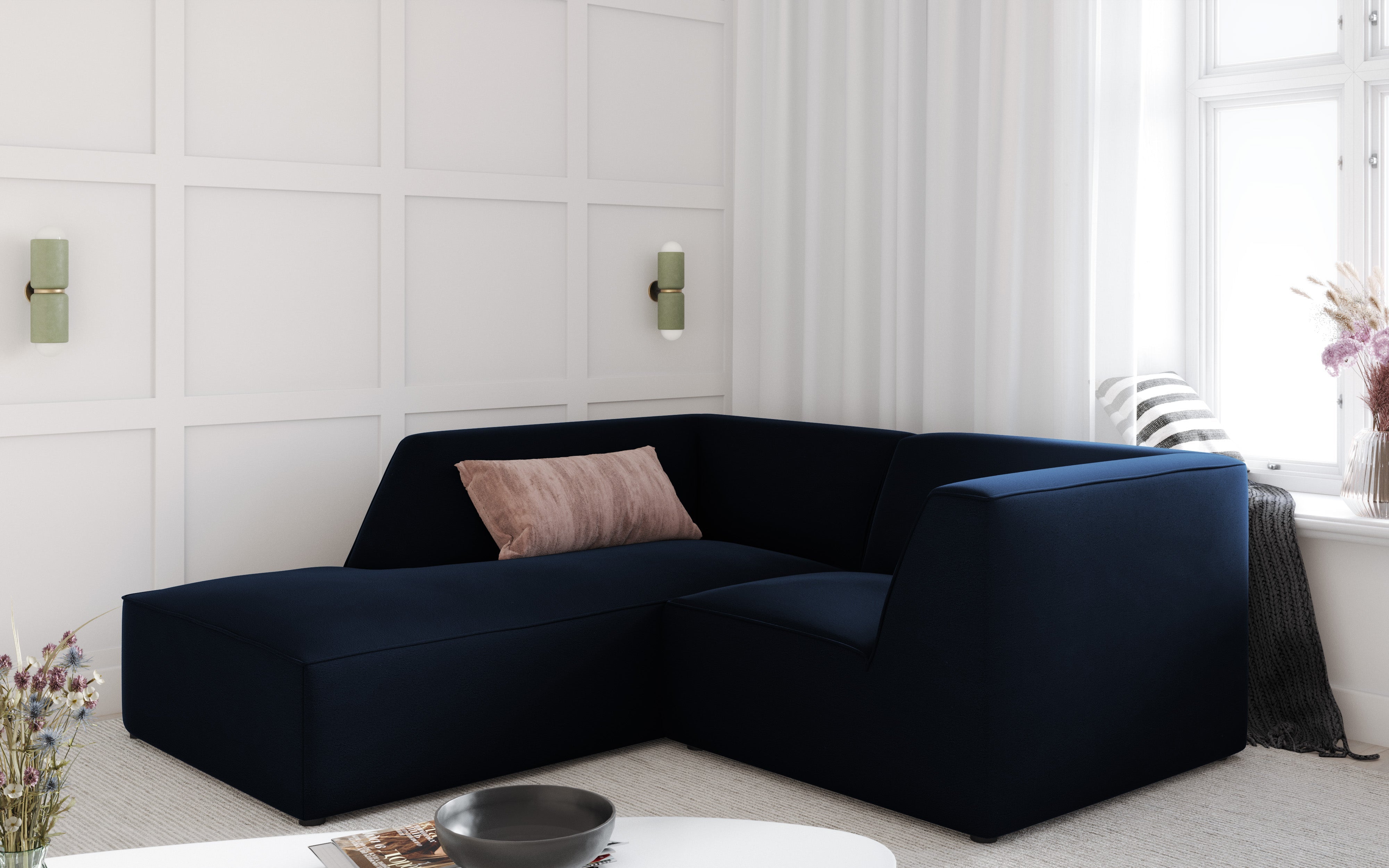 minimalist corner royal navy blue