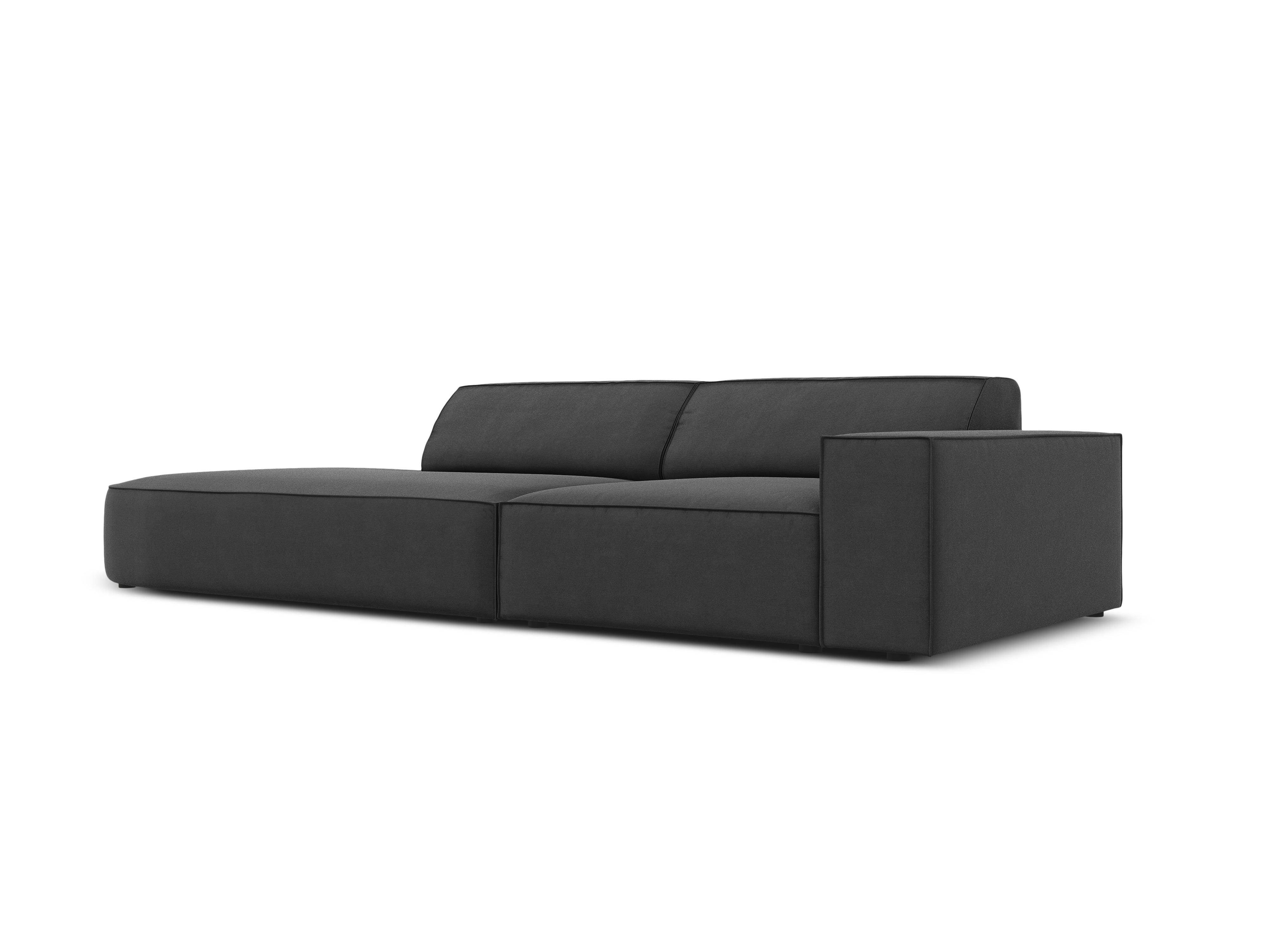 Sofa aksamitna lewostronna okrągła 3-osobowa JODIE ciemnoszary Micadoni    Eye on Design