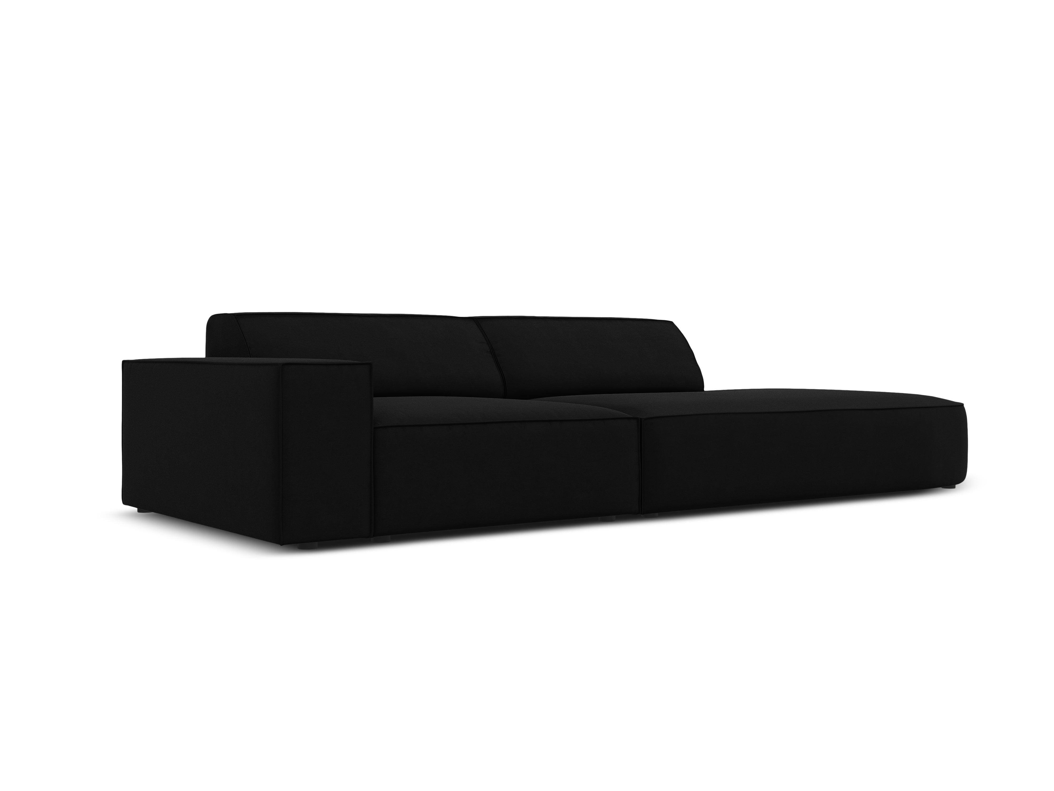 Sofa aksamitna prawostronna okrągła 3-osobowa JODIE czarny Micadoni    Eye on Design