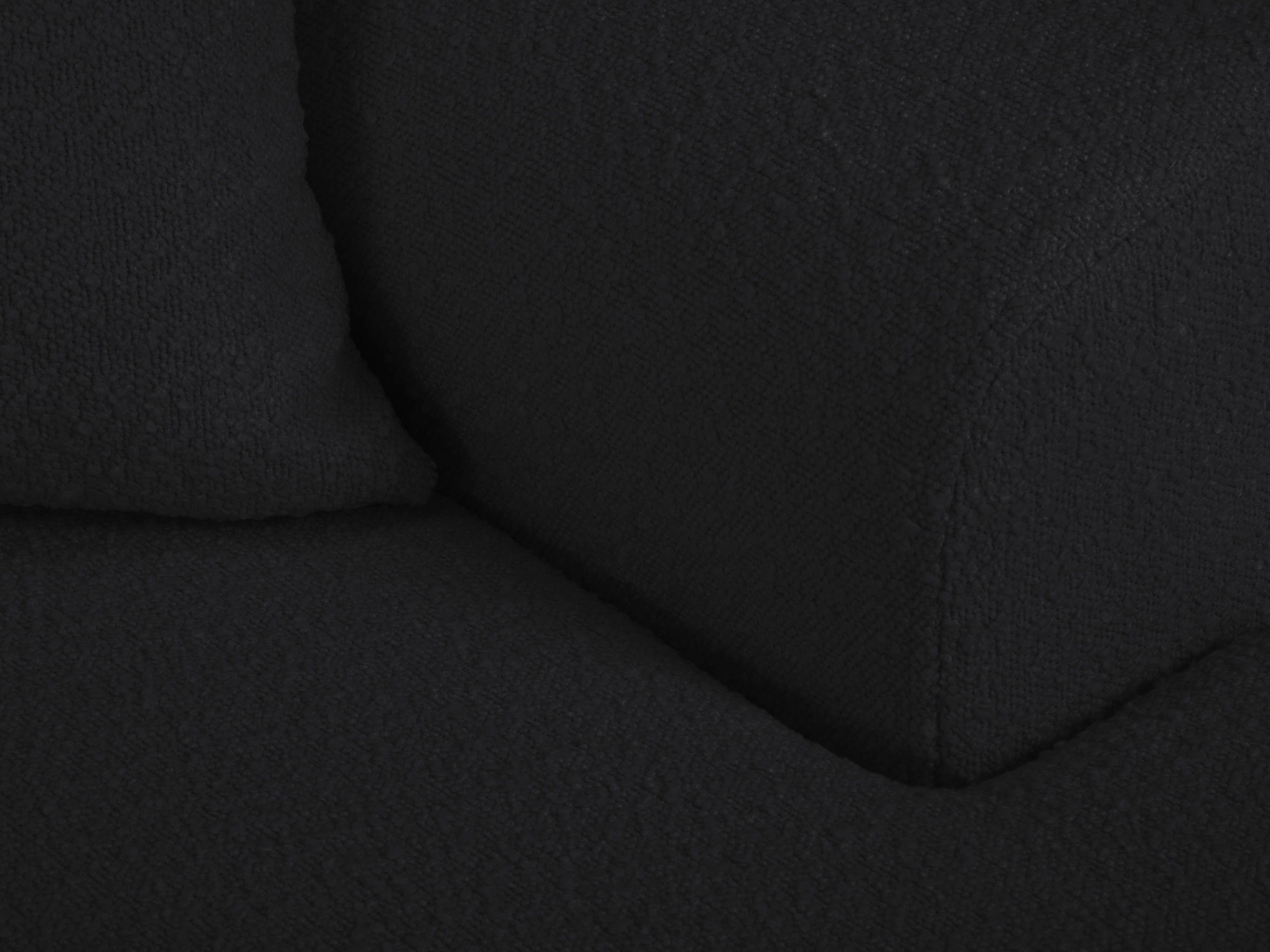 Right corner sofa with sleeping function KYOTO black bouclé with black base