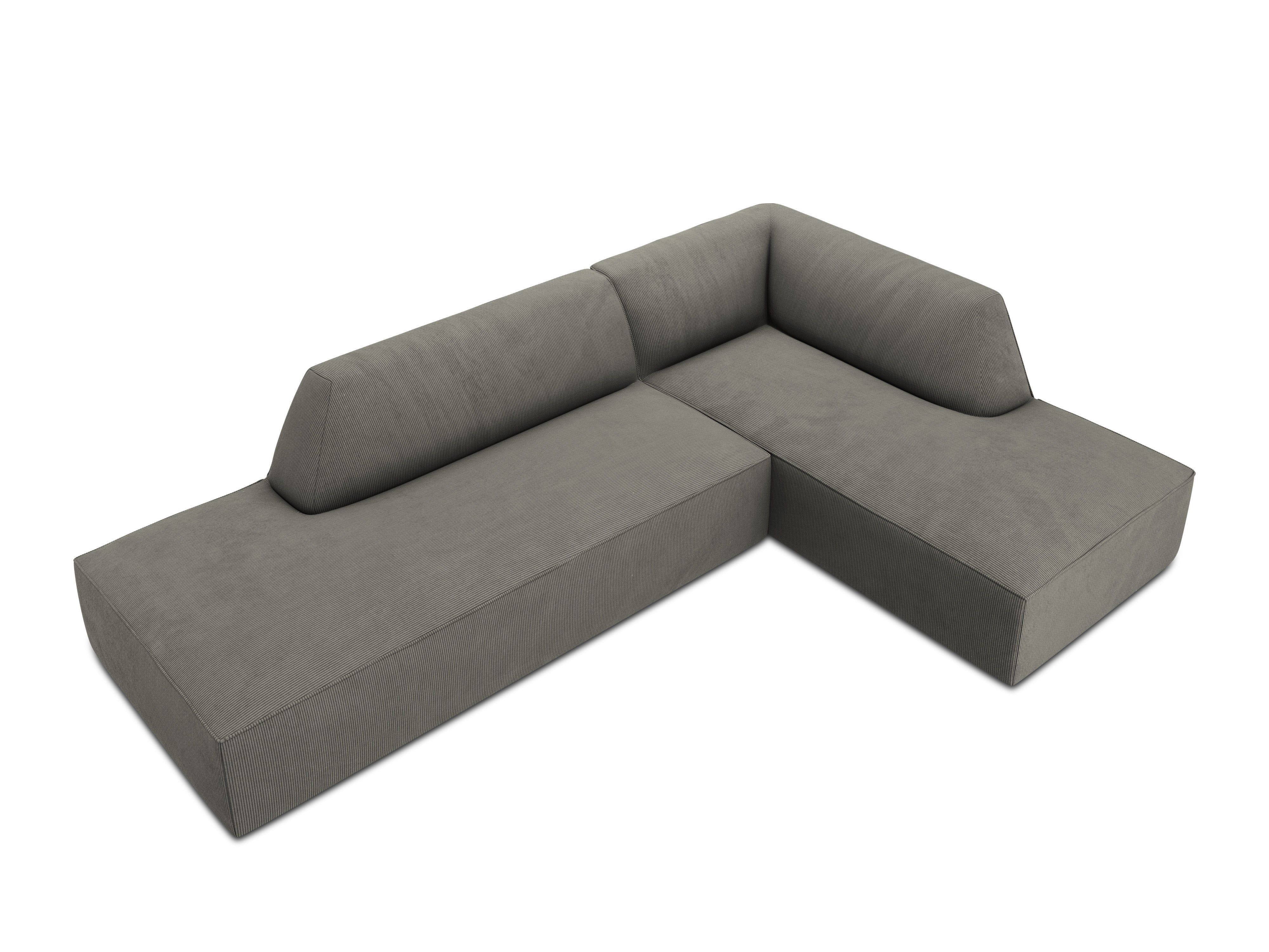 A corner sofa with armrests