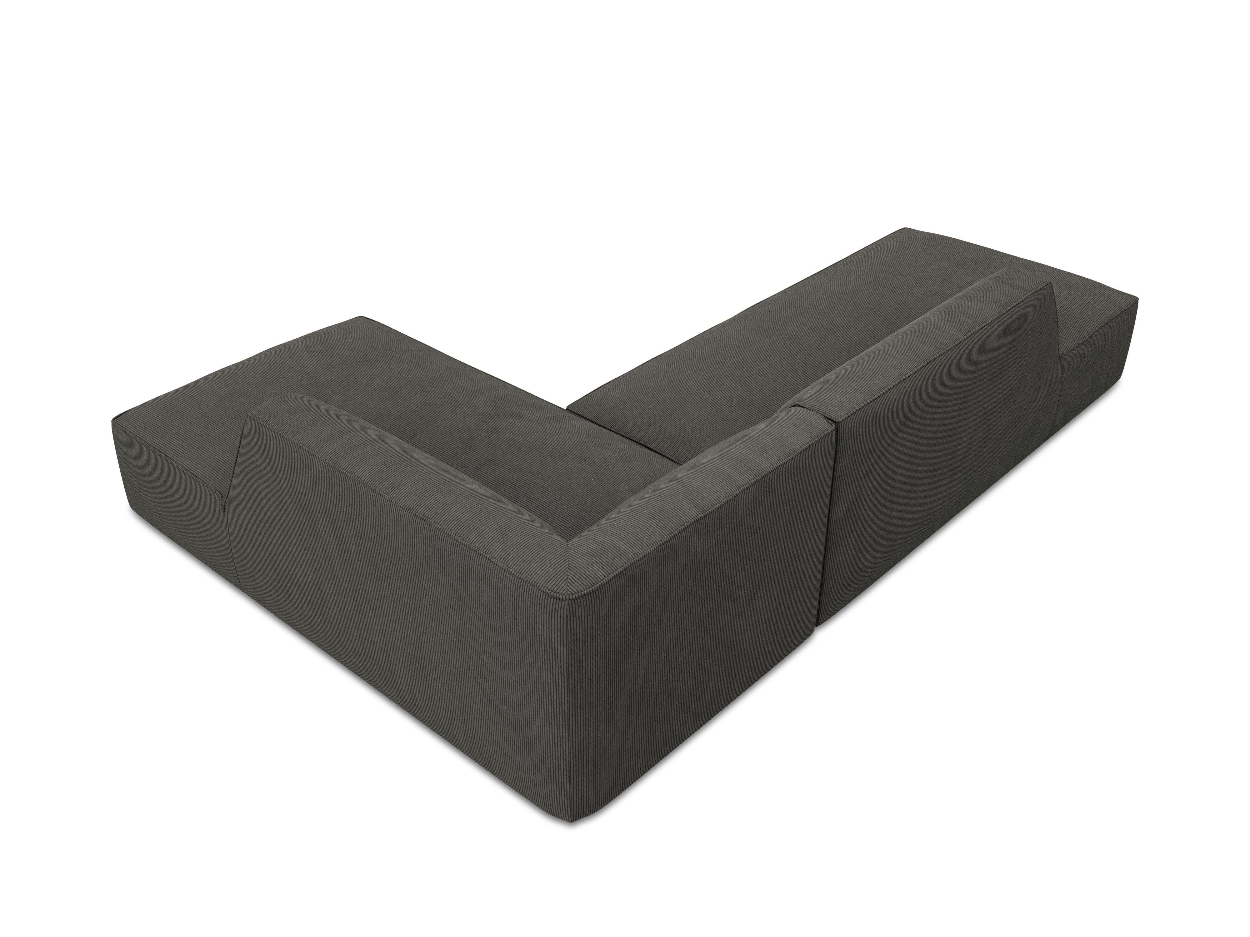 Sofa narożna sztruksowa prawostronny RUBY ciemnoszary Micadoni    Eye on Design