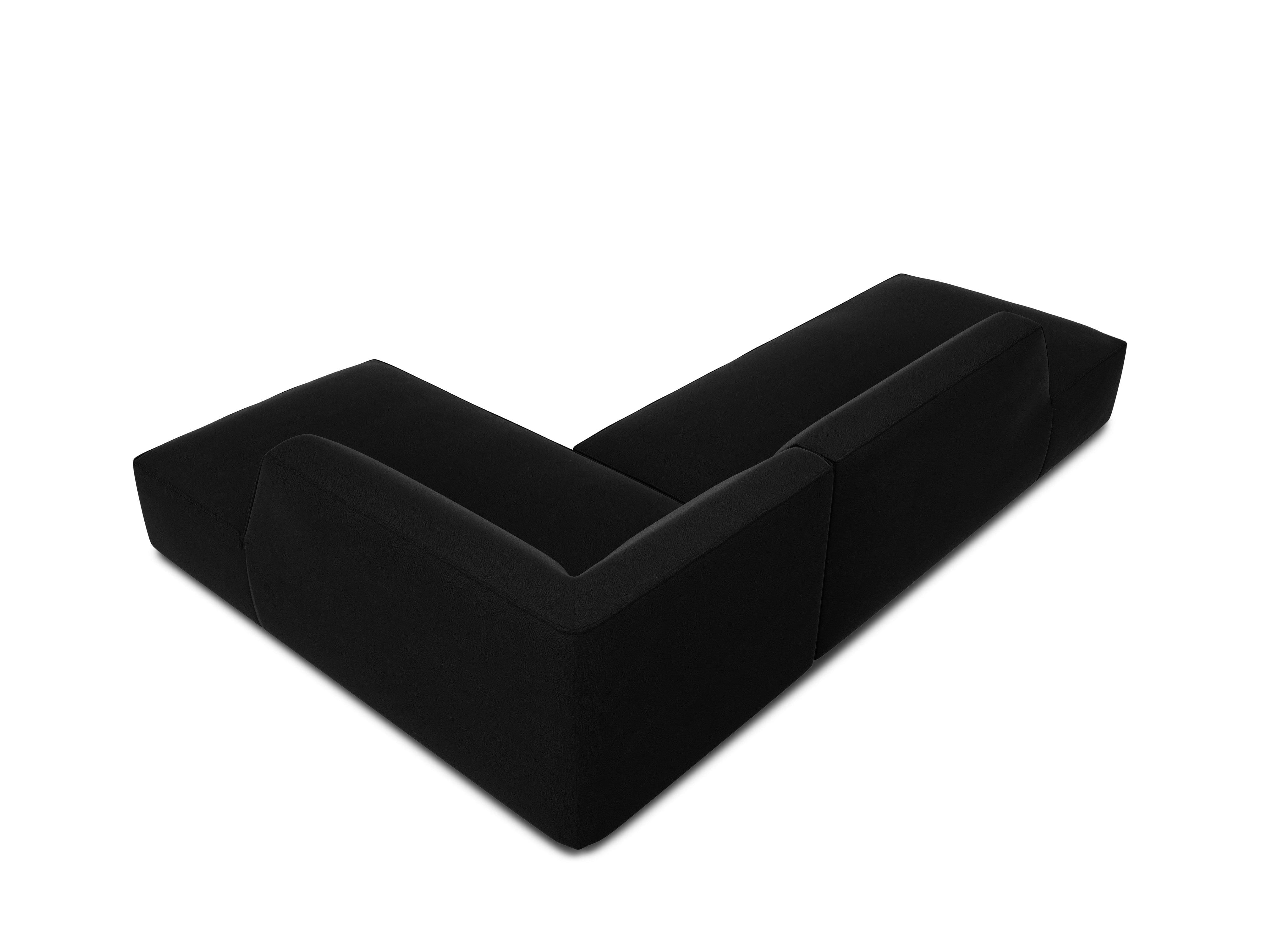 Sofa narożna aksamitna prawostronna RUBY czarny Micadoni    Eye on Design