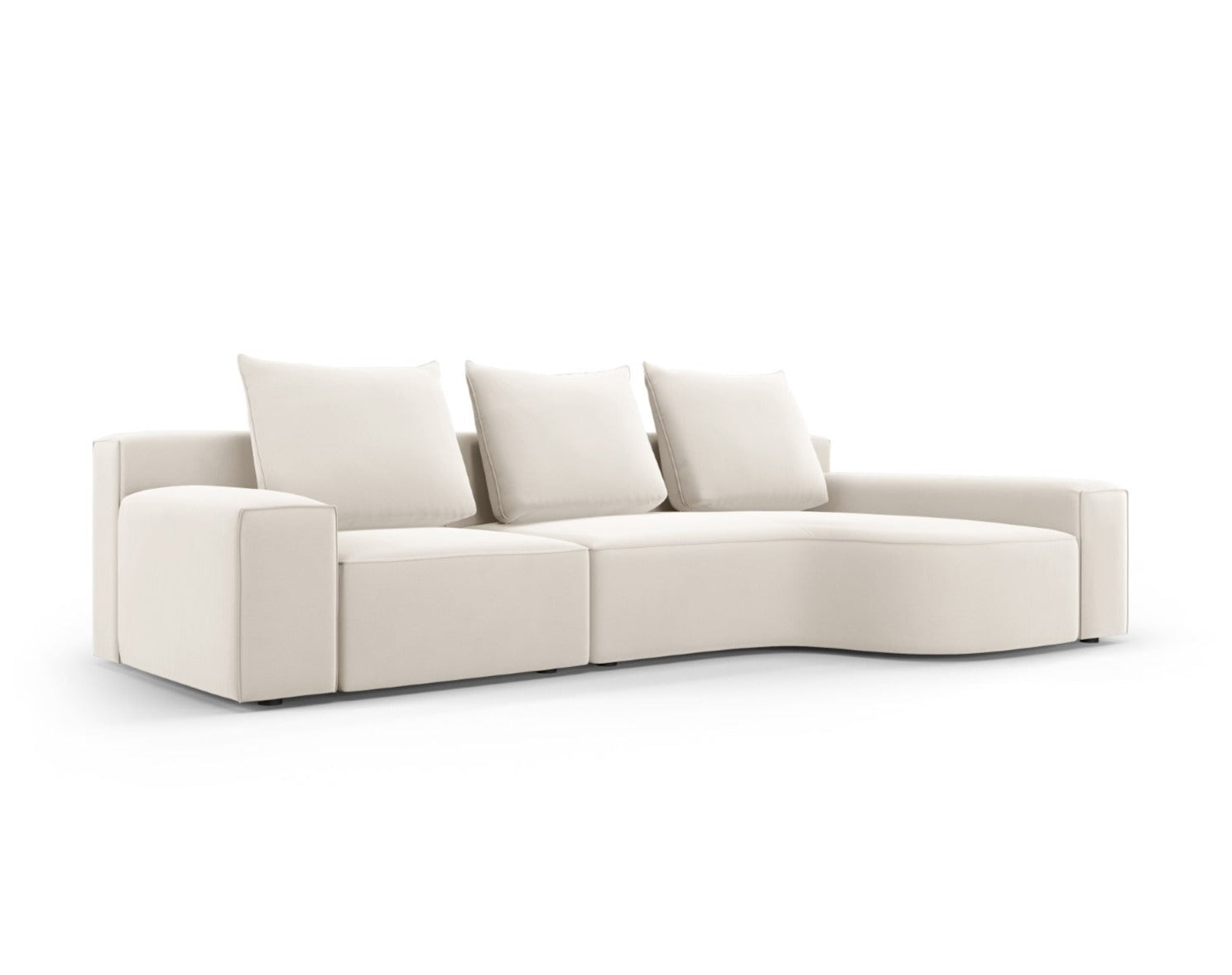 Velvet Right Corner Sofa, "Inca", 4 Seats, 280x137x89
Made in Europe, Micadoni, Eye on Design