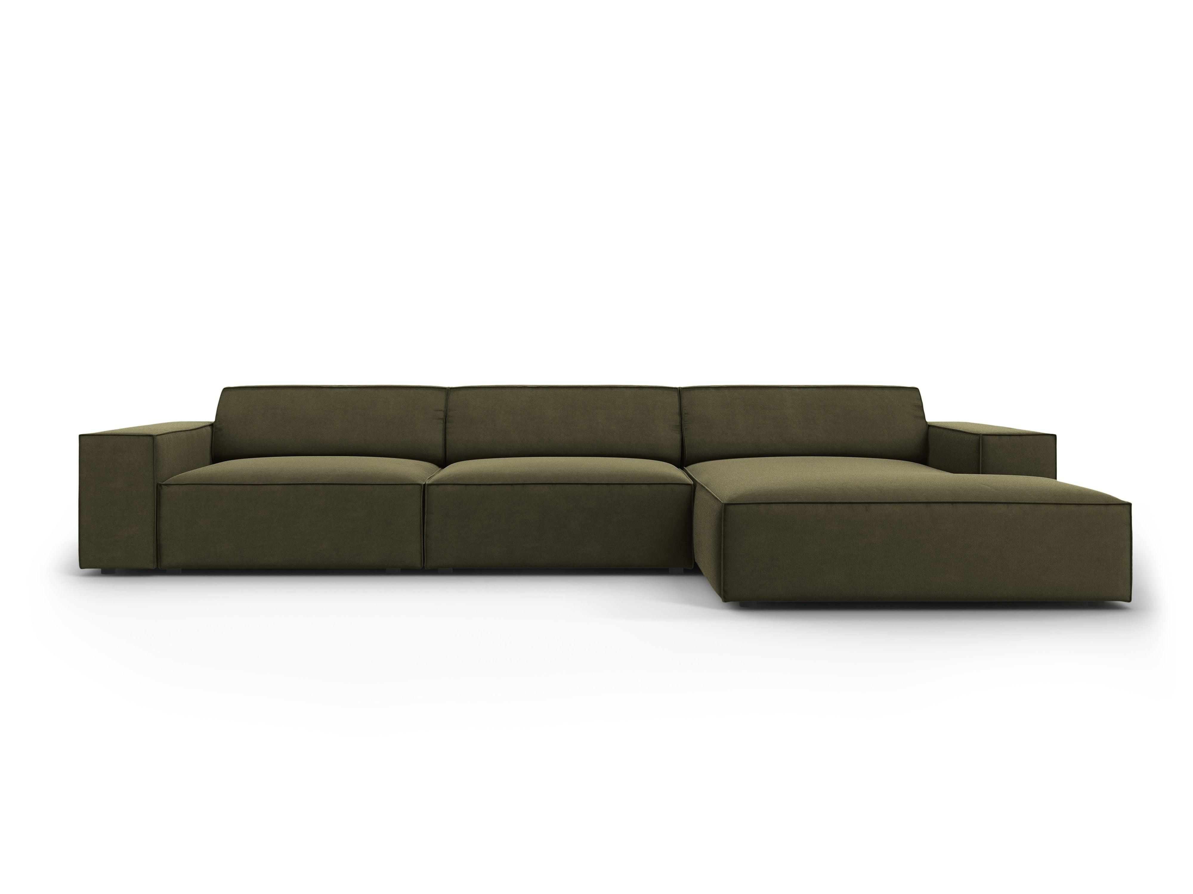 Narożnik aksamitny prawostronny 4-osobowy JODIE zielony Micadoni    Eye on Design