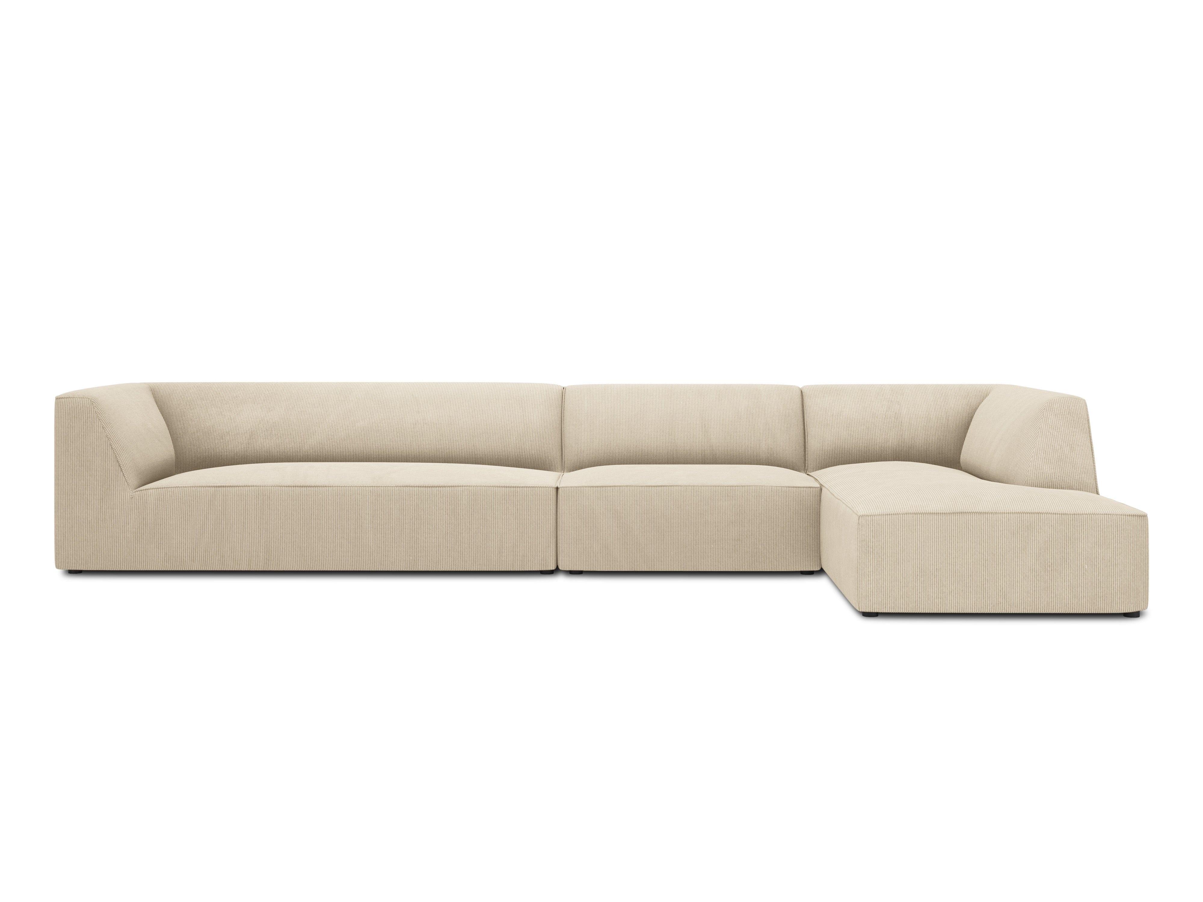 Narożnik sztruksowy 5-osobowy prawostronny RUBY beżowy Micadoni    Eye on Design