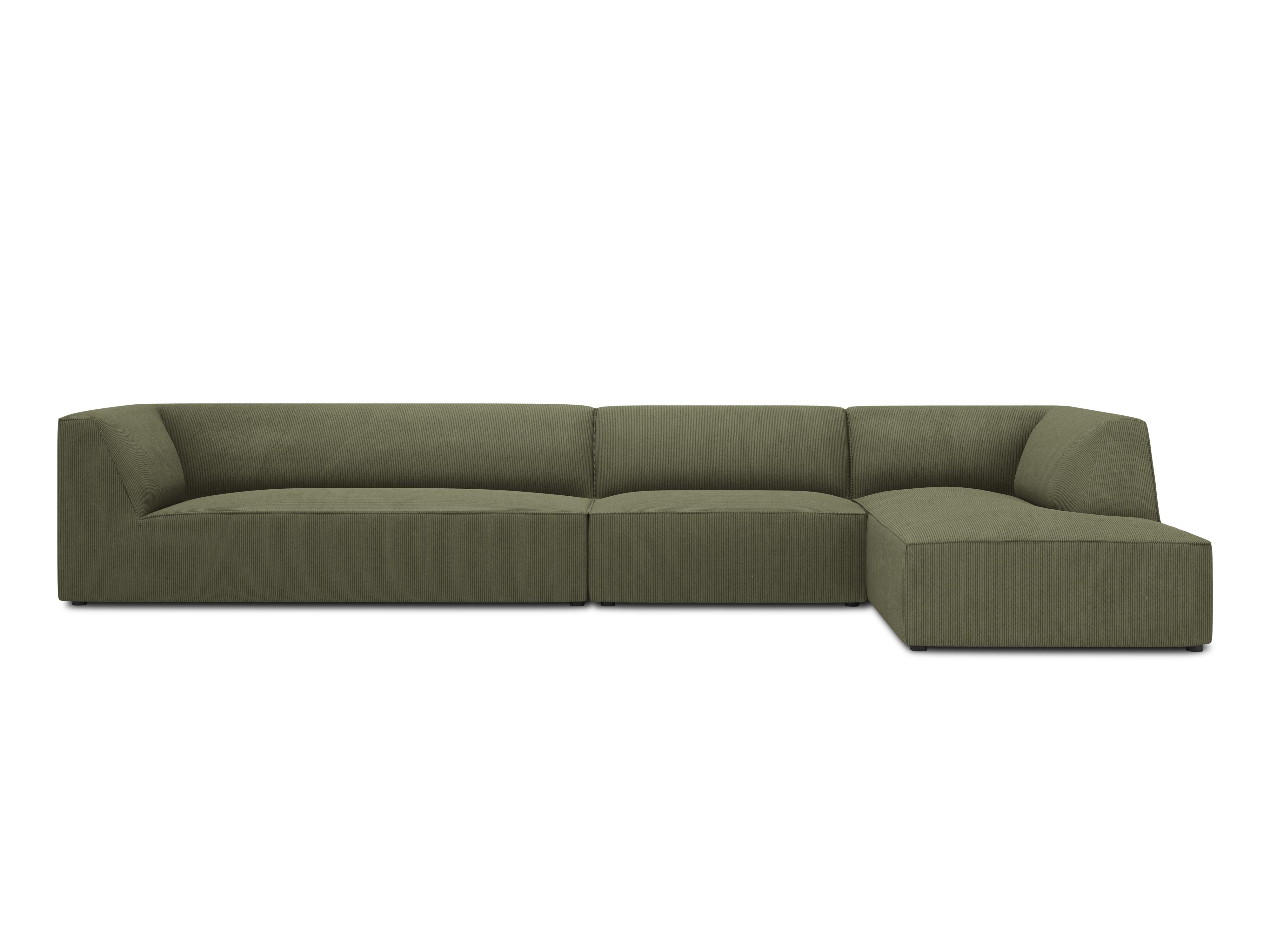 Narożnik sztruksowy 5-osobowy prawostronny RUBY zielony Micadoni    Eye on Design